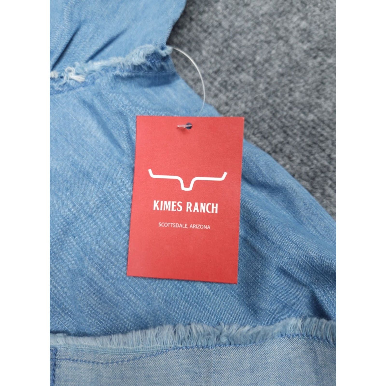 Vintage Kimes Ranch Shirt Women's 2XL Blue KC Patched Denim Pearl Snap Western NWT Size XXL / US 16-18 / IT 52-54 - 7 Thumbnail