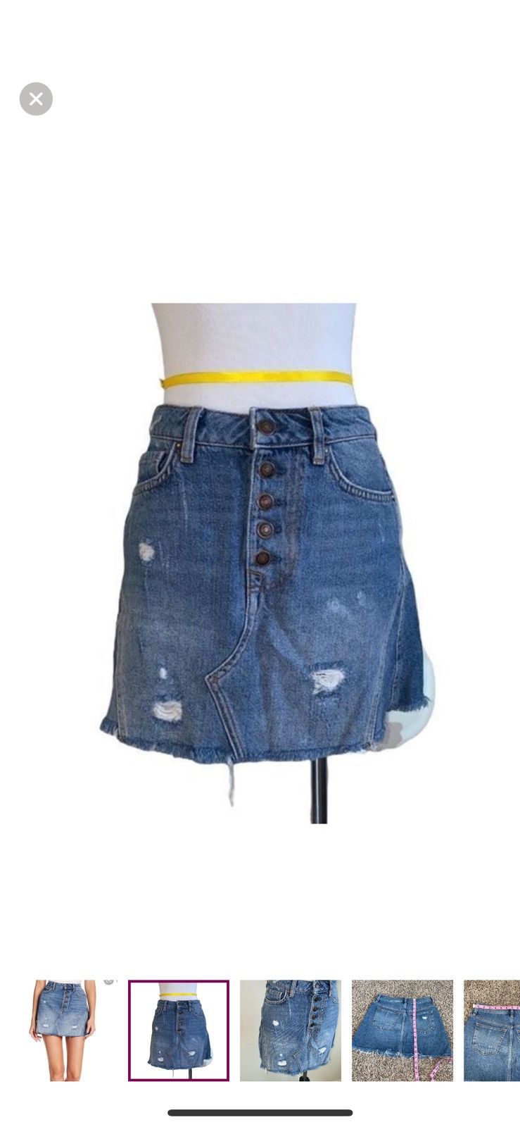 Free People Free people we the free denim a line mini skirt size 25 Size 25" / US 0 / IT 36 - 1 Thumbnail