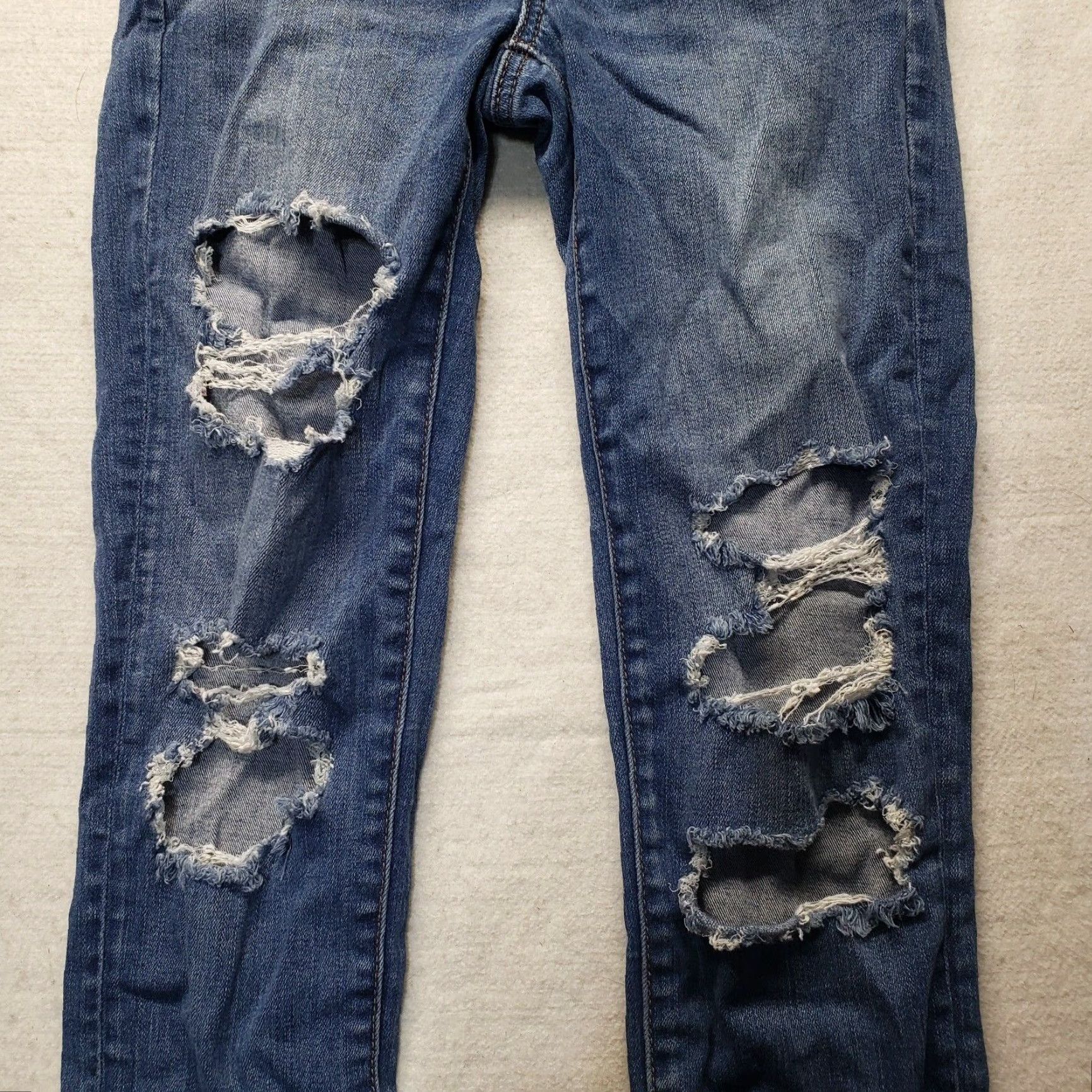 American Eagle Outfitters American Eagle Next Level Jegging Mid Rise Stretch Distressed 4 Adult Women's Size 27" / US 4 / IT 40 - 4 Thumbnail