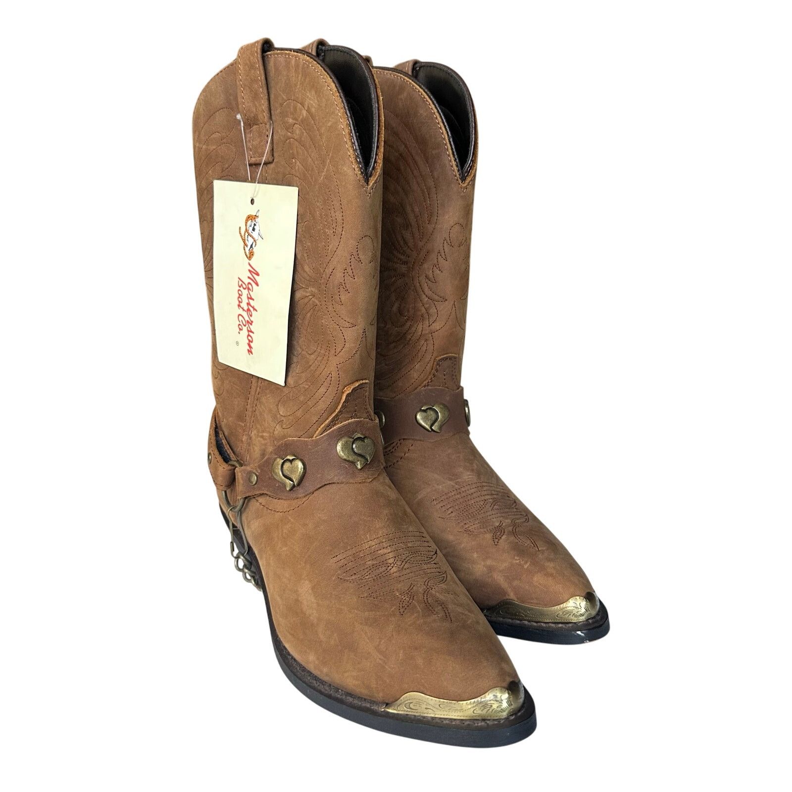 Other NWT Masterson Women's J Toe Western Cowboy Boot With Chain Size US 10 / IT 40 - 2 Thumbnail