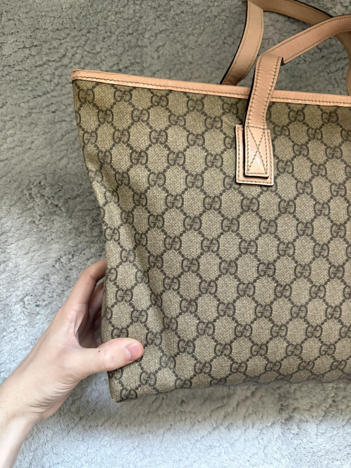 Gucci Sac a main gucci cabas en toile GG beige cuir rose Size ONE SIZE - 9 Thumbnail