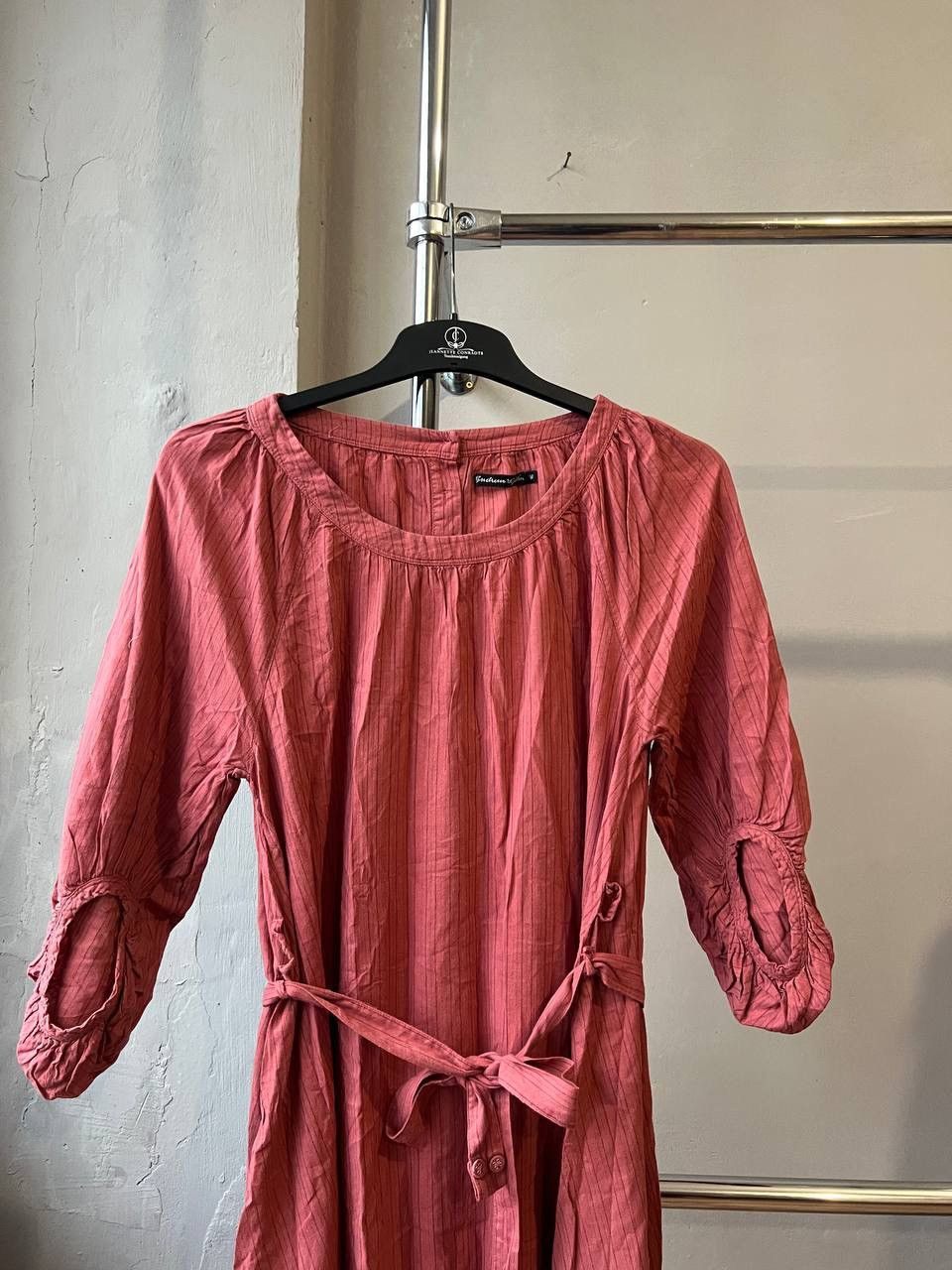 Gudrun Sjoden GUDRUN SJODEN PINK ORGANIC COTTON CASUAL MIDI DRESS SIZE M Size M / US 6-8 / IT 42-44 - 3 Thumbnail