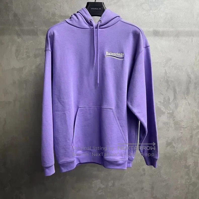 Balenciaga Balenciaga Purple Logo Embroidered Hoodie. Size US XS / EU 42 / 0 - 1 Thumbnail