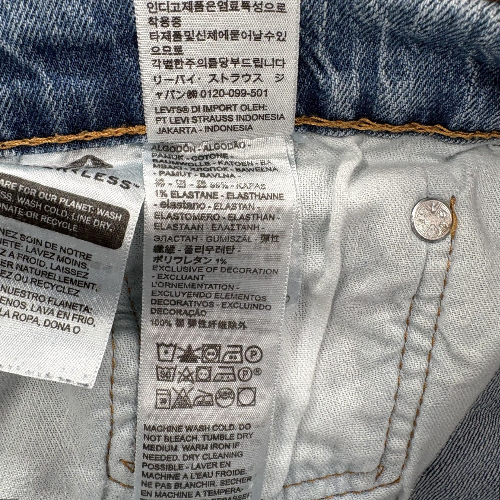 Levi's Levi's 505 Jeans Mens 40x32 Blue Medium Wash Regular Straight Stretch Denim Pants Size US 40 / EU 56 - 5 Thumbnail