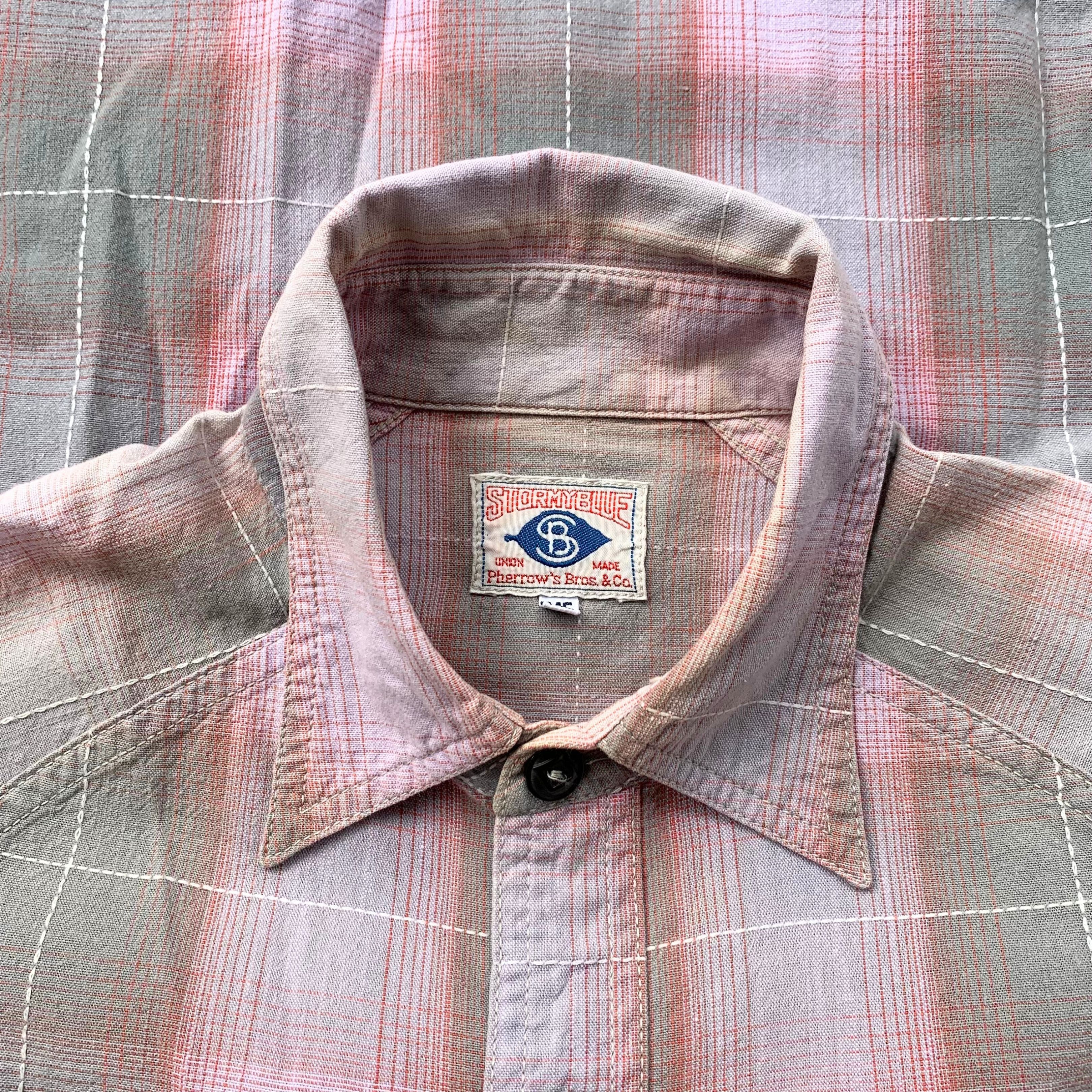 Pherrow's 1990s Stromy Blue By Pherrow's Japan Union Made Shirt Size US M / EU 48-50 / 2 - 4 Thumbnail
