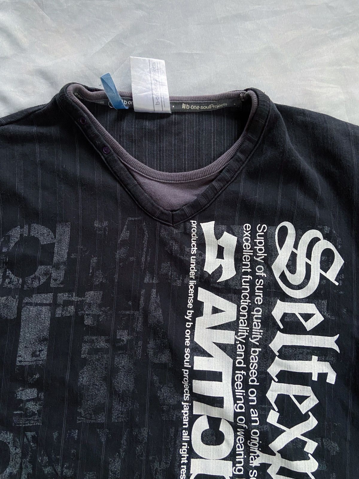 Japanese Brand B ONE SOUL SELF EXPRESSION ANTI CLOTH DOUBLE LAYER TEE SHIRT Size US M / EU 48-50 / 2 - 4 Thumbnail