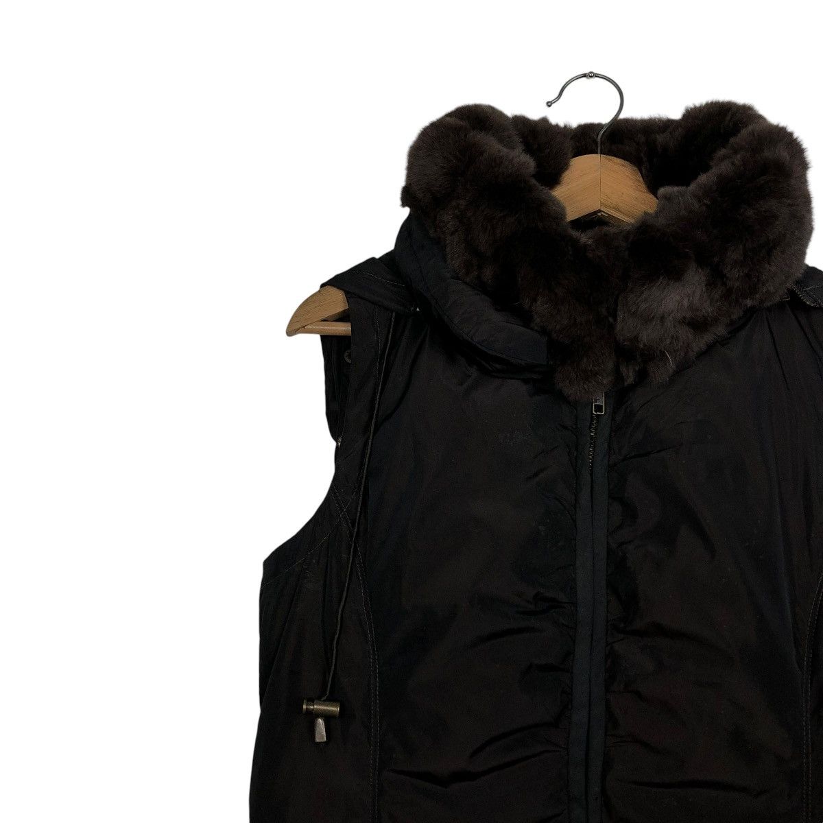 Japanese Brand 🔥VINTAGE BIKER VEST VENT DE MER MINK FUR COLLAR Size US M / EU 48-50 / 2 - 9 Thumbnail
