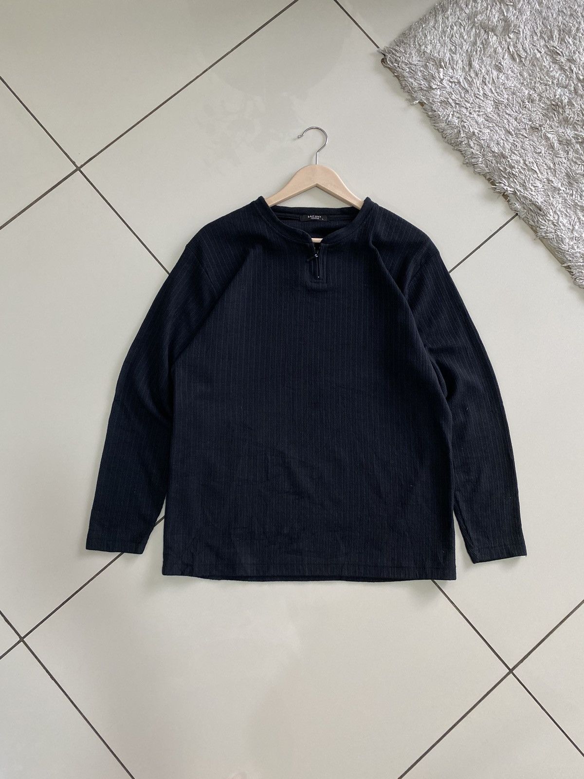 Yohji Yamamoto Saucony by Yohji Yamamoto Long Sleeve Zipper T Shirt Size US L / EU 52-54 / 3 - 9 Thumbnail