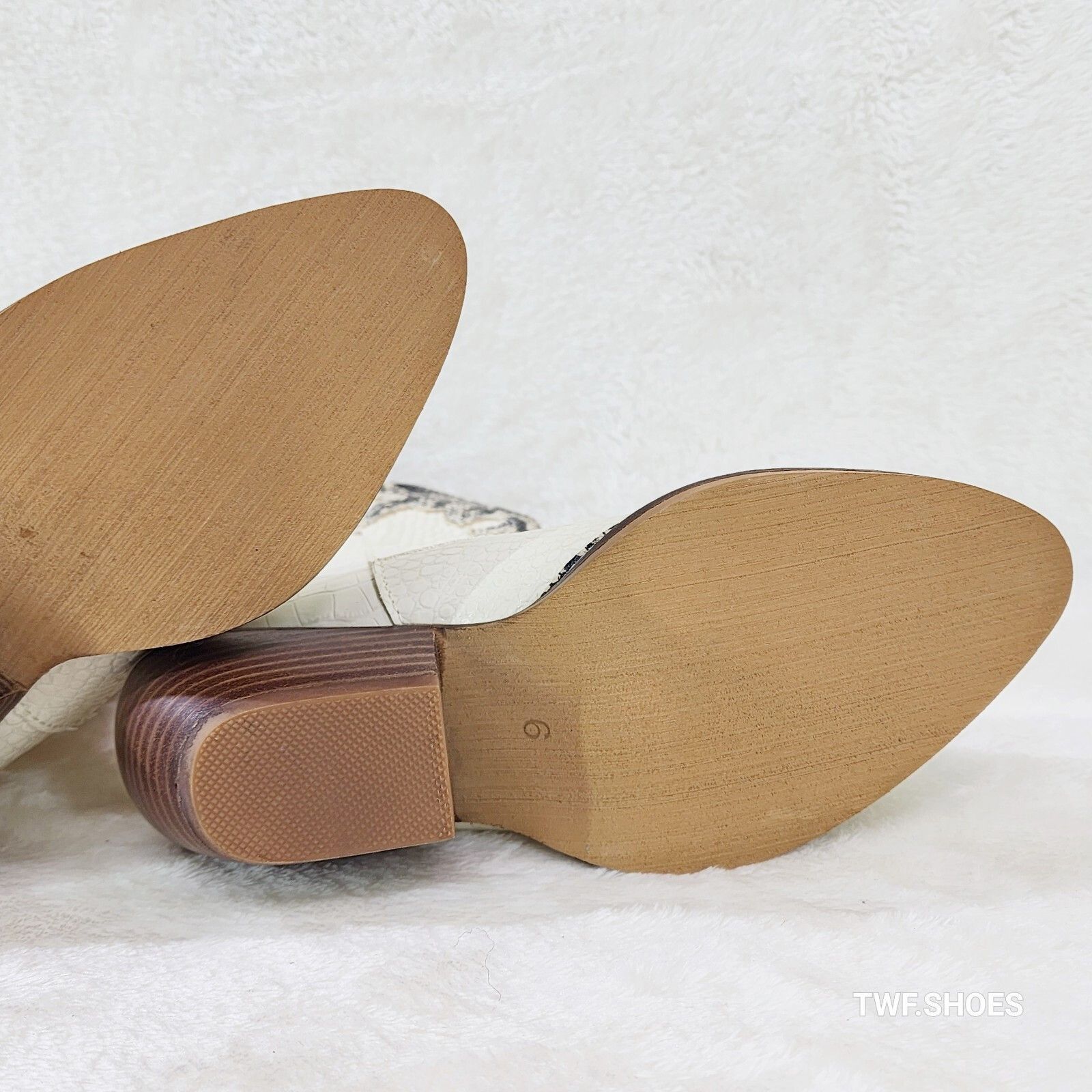 Other Snake Bite Cream Western Reptile Cowboy Pull On Country Cowg Size US 7.5 / IT 37.5 - 2 Thumbnail