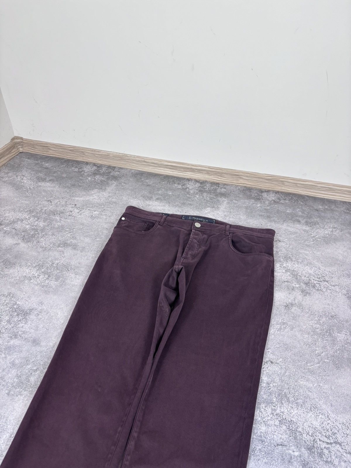 E. Marinella E. Marinella Men’s NWT Burgundy Slim Straight Pants Jeans Size US 30 / EU 46 - 4 Thumbnail