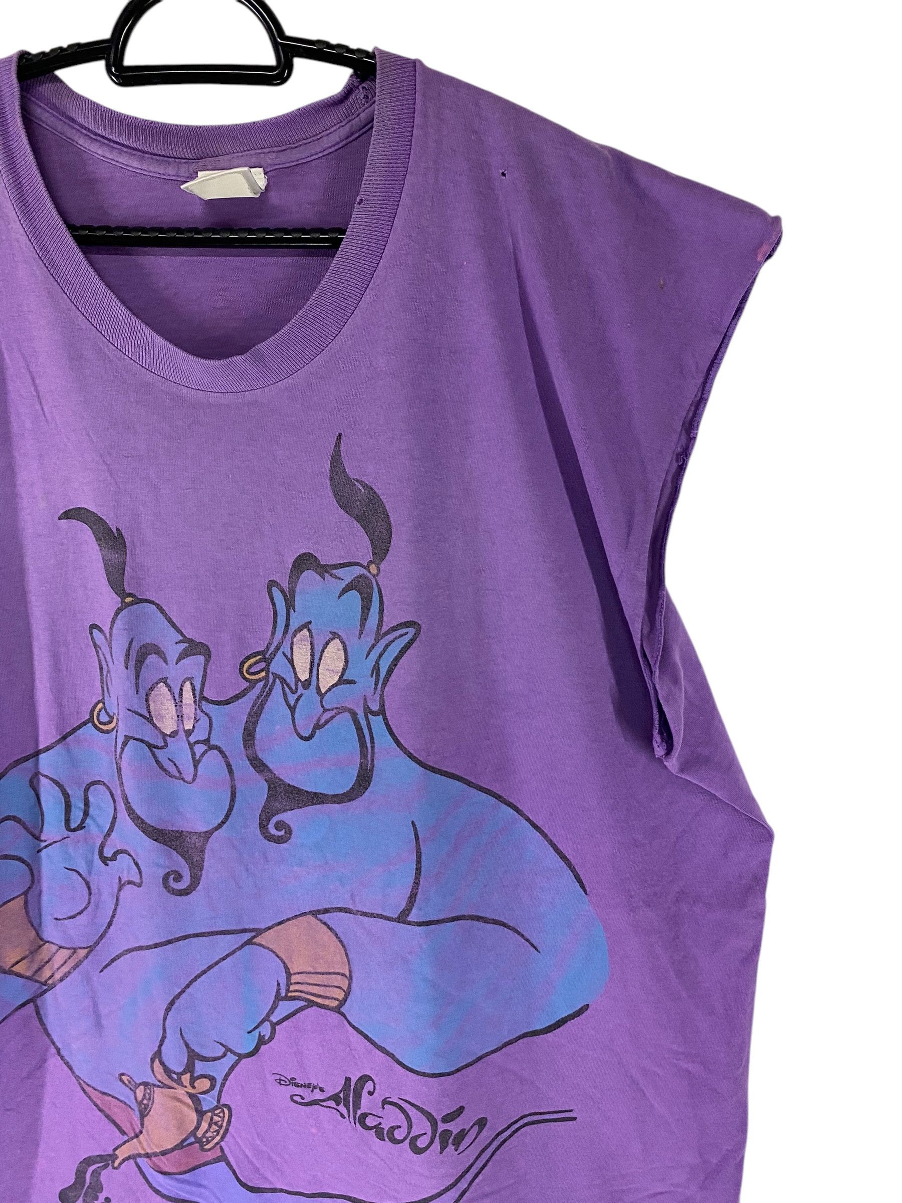 Vintage 90s Disney Aladdin Genie distressed sleeveless shirt Size US XL / EU 56 / 4 - 5 Thumbnail