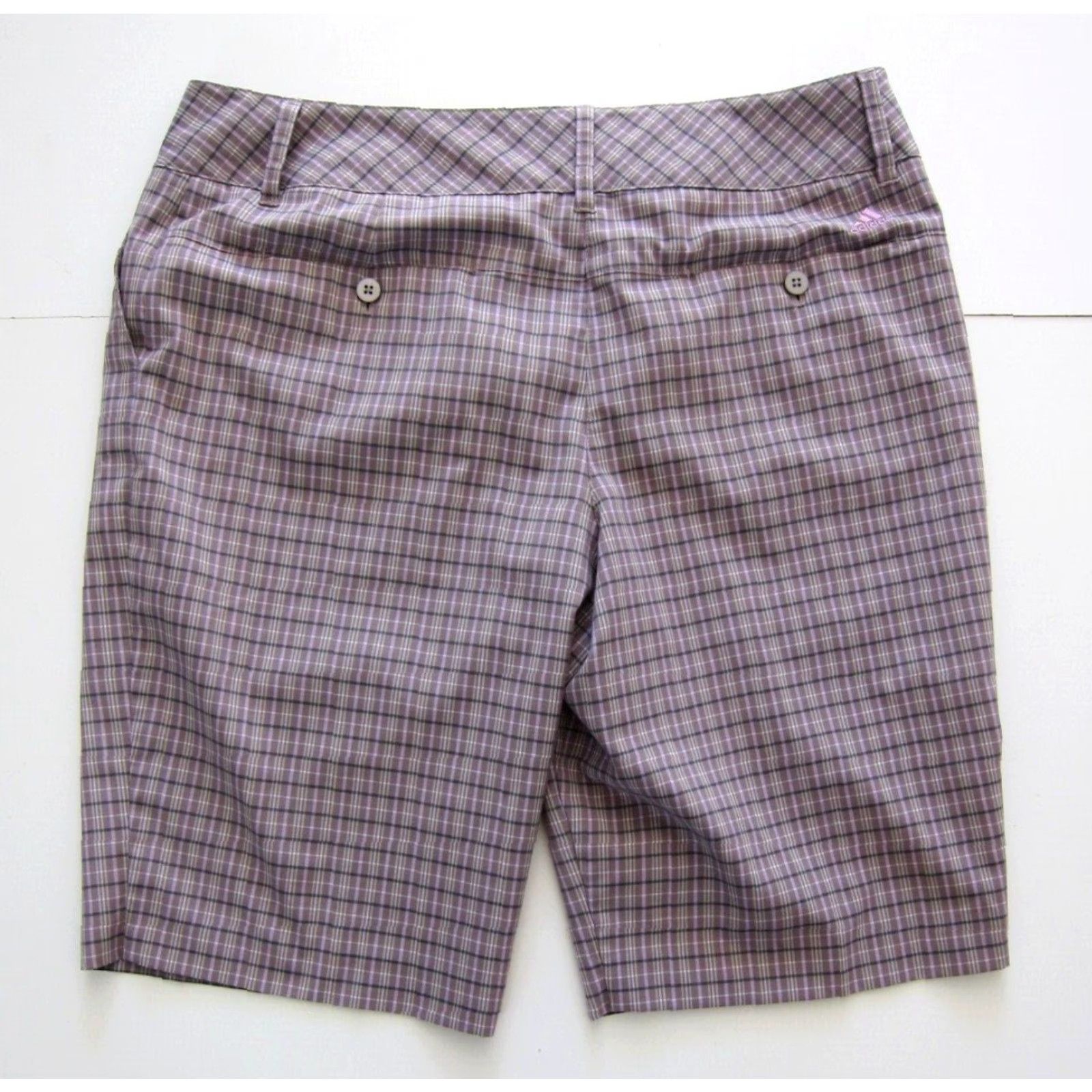 Adidas Adidas Bermuda Short Woman 14 Golf Purple Yellow Plaid Stretch Pocket Chico 97% polyester 3% spandex Womens Bermuda Shorts Size 36" / US 14 / IT 50 - 2 Thumbnail