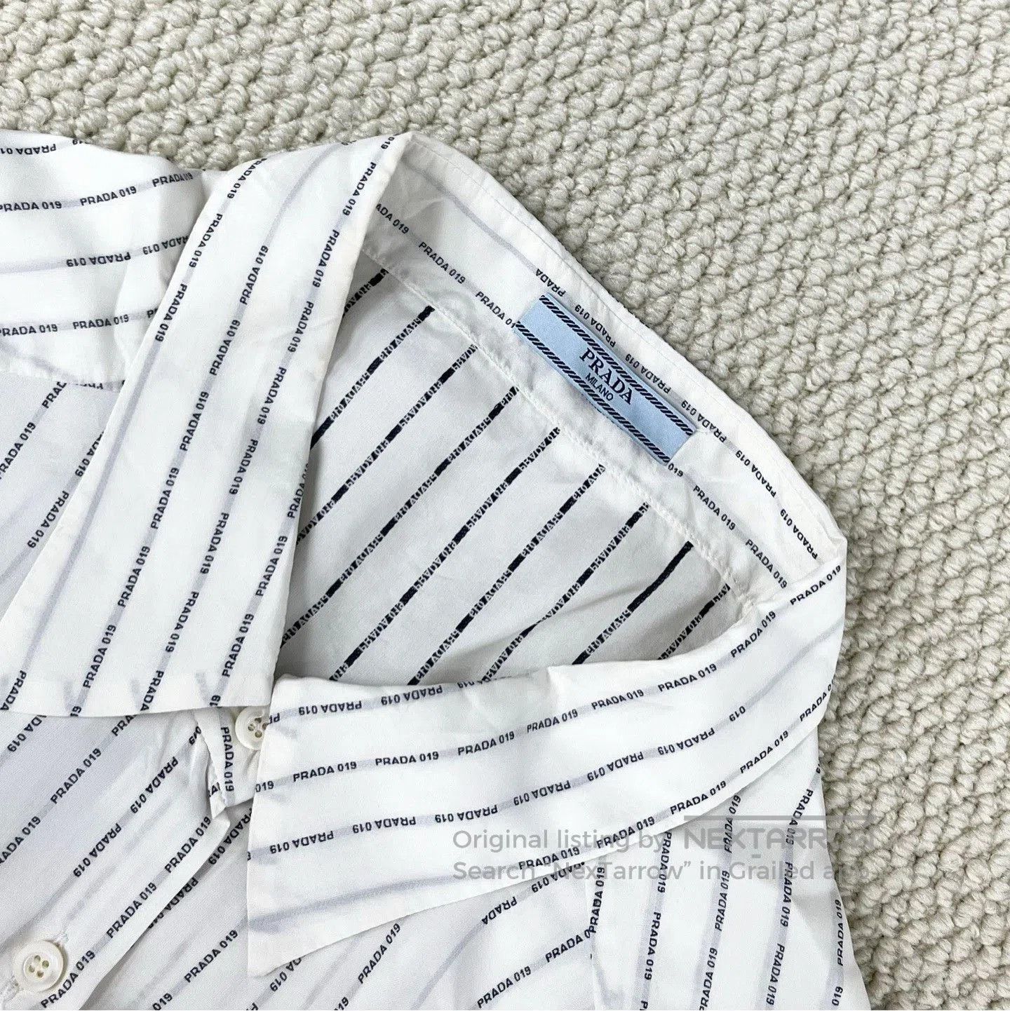 Prada Prada Striped Logo Silk Shirt. Size S / US 4 / IT 40 - 3 Thumbnail