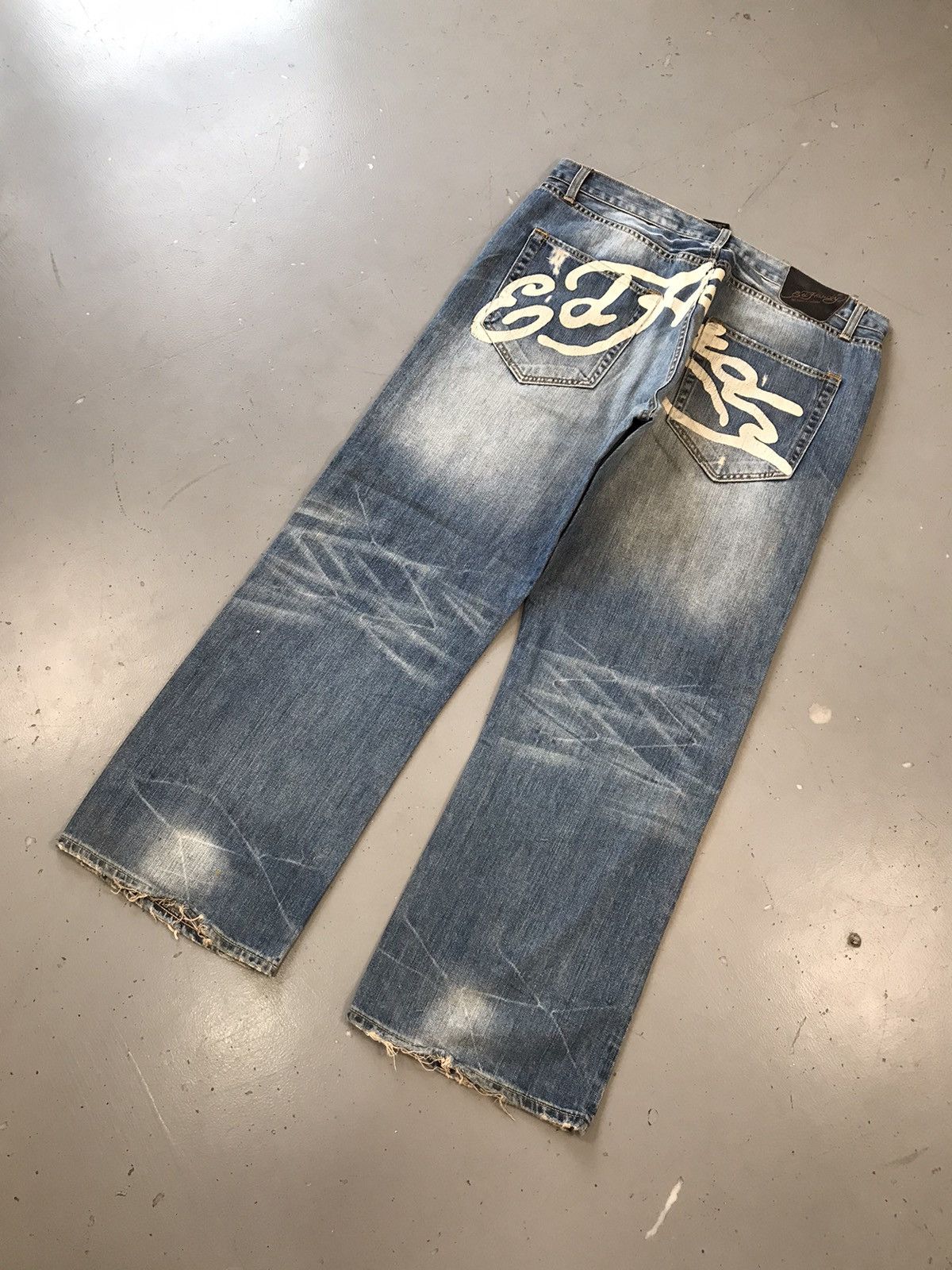 Christian Audigier × Ed Hardy × Vintage Vintage Ed hardy Christian Audigier printed denim Size US 38 / EU 54 - 8 Thumbnail