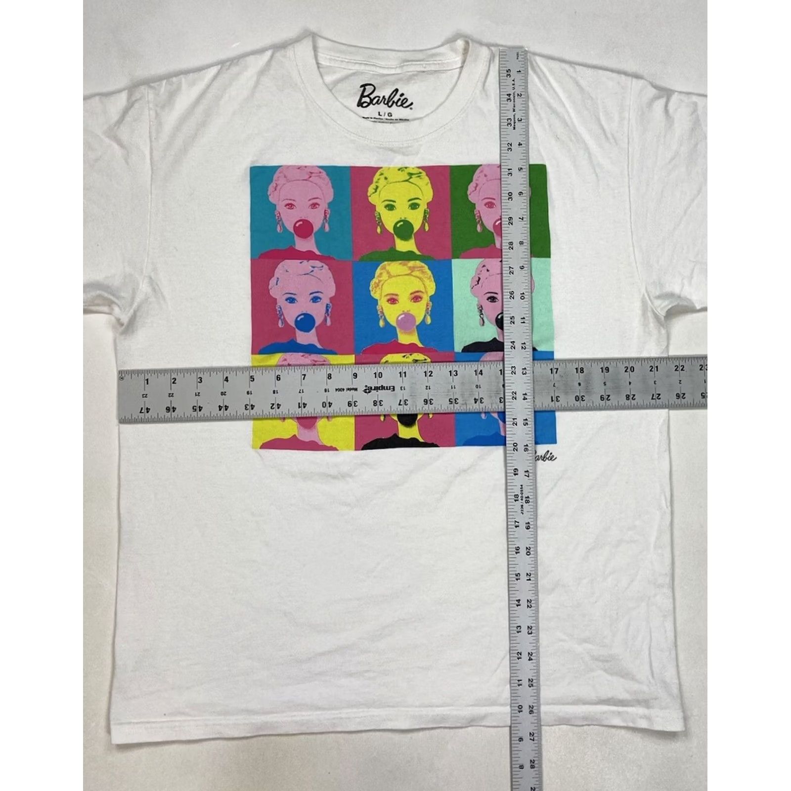 Vintage Barbie T-Shirt Men Large White Short Sleeve Art Graphic Print Logo Crew Neck Size US L / EU 52-54 / 3 - 6 Thumbnail