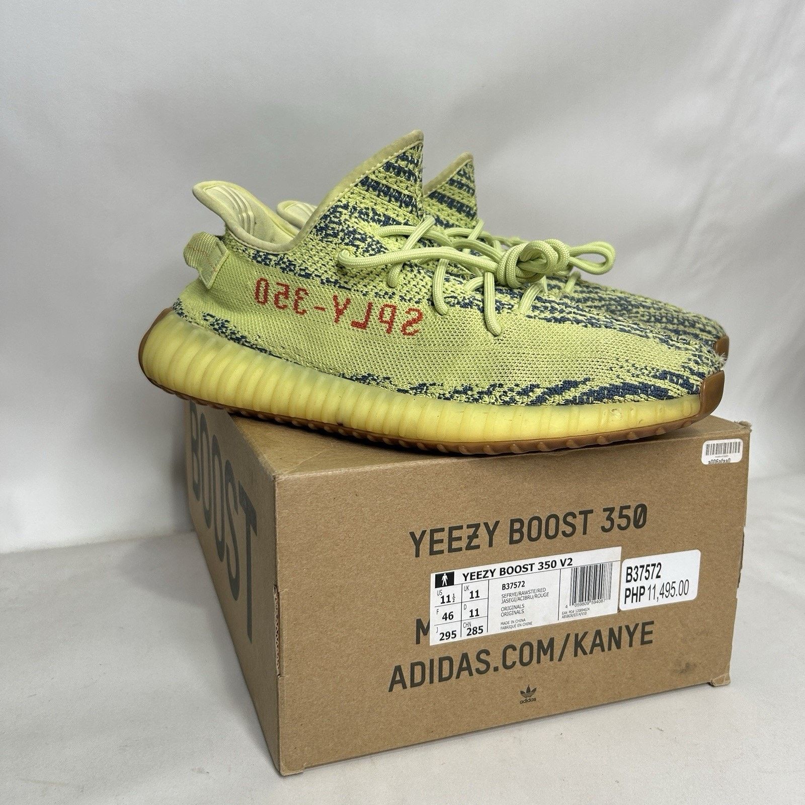 Adidas adidas Yeezy Boost 350 V2 “Semi Frozen Yellow” Size US 11.5 / EU 44-45 - 1 Thumbnail