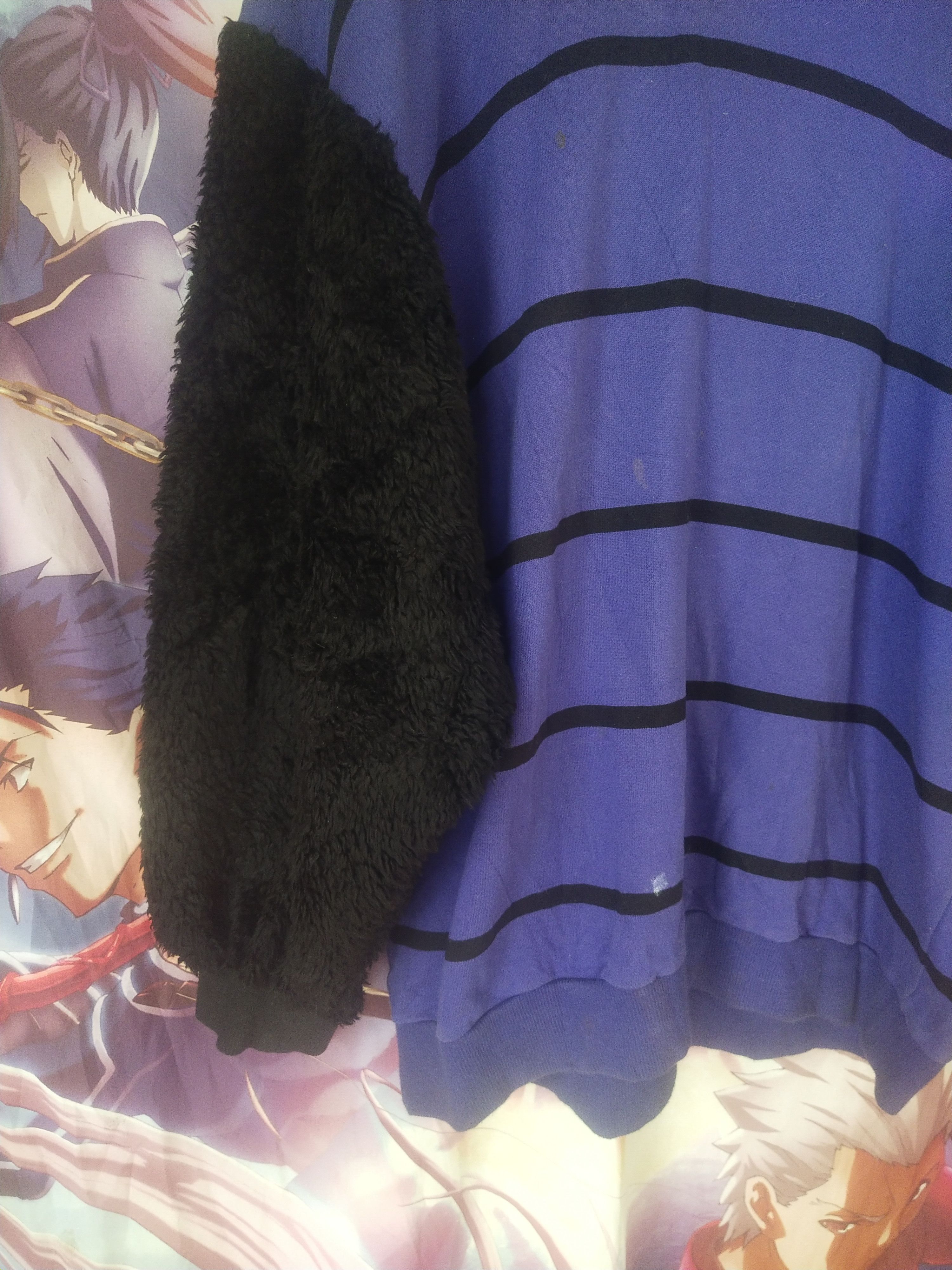 SHAREEF 2000s Shareef Japan Purple Striped Fleece Oversized Hoodie Size US L / EU 52-54 / 3 - 3 Thumbnail