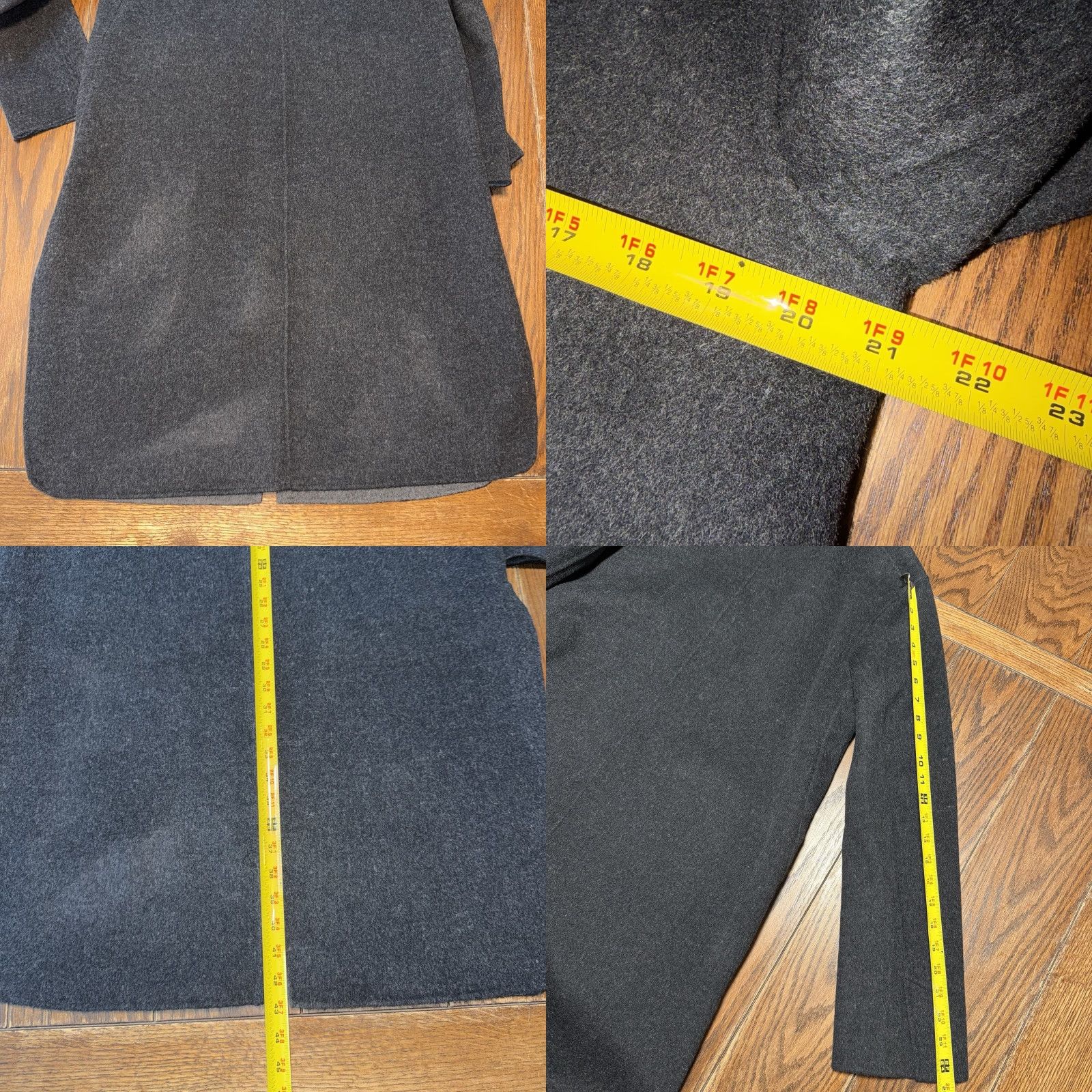 Vince Vince Wool Blend Long Coat Women L Black Full Zip Side Slits Wool Long Coat Ladies Regular Fit Size L / US 10 / IT 46 - 9 Thumbnail