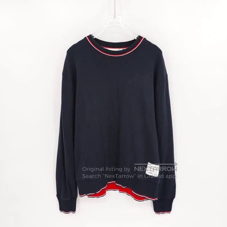 Thom Browne Thom Browne Solid color round neck hooded long sleeve knit Size US XL / EU 56 / 4 - 1 Thumbnail