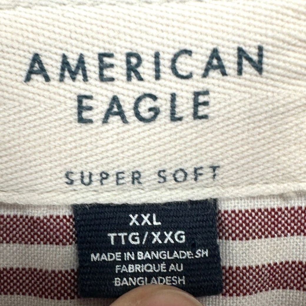 Vintage American Eagle Button-Down Shirt Mens 2XL Red White Striped Casual Button-Up Adults Size US XXL / EU 58 / 5 - 5 Thumbnail