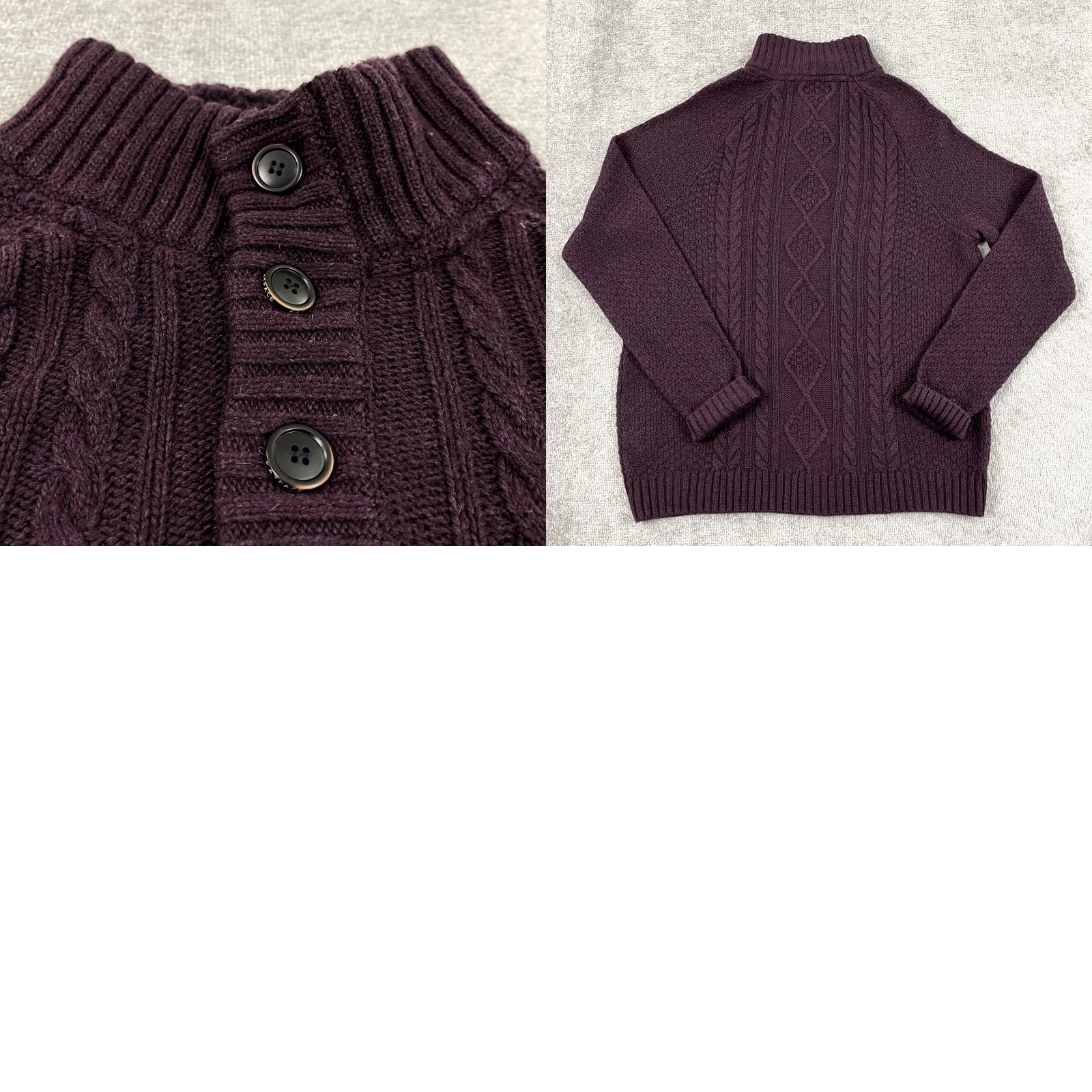 FatFace FAT FACE Sweater Mens 2XL XXL Wool Blend Thick Cable Knit Jumper Maroon Red Size US XXL / EU 58 / 5 - 8 Thumbnail