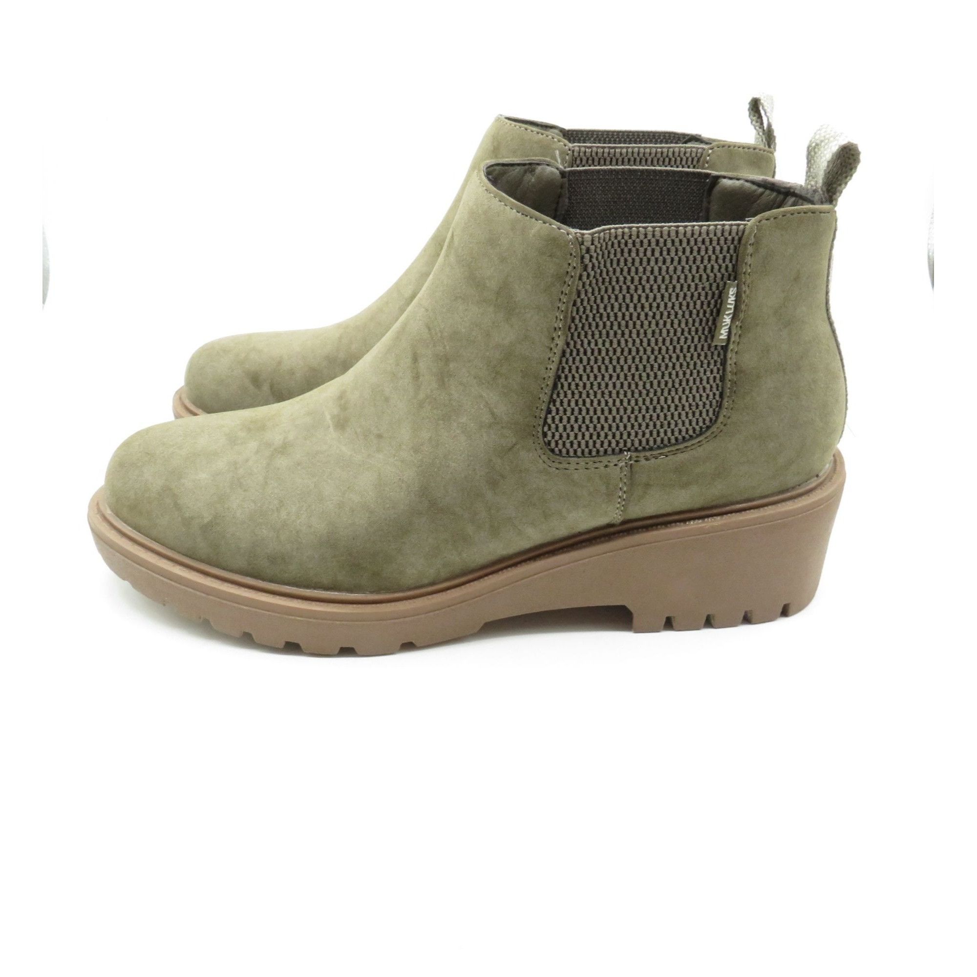 Other Muk Luks Womens Moss Green Slip-On Chelsea Boots Size 9.5 Su Size US 9.5 / IT 39.5 - 5 Thumbnail