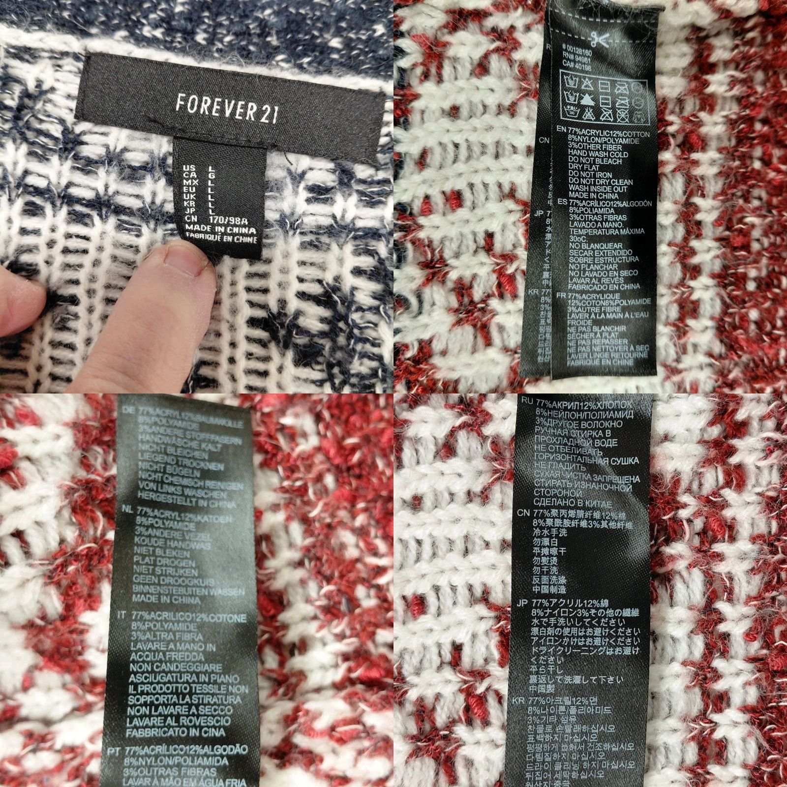 Forever 21 FOREVER 21 Aztec Cardigan Womens Large Blue/Red Boho Open Front Pocket Cardigan Shirt? Size L / US 10 / IT 46 - 8 Thumbnail