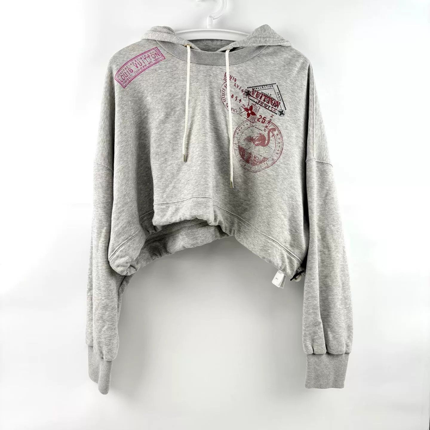 Louis Vuitton LV 2026 Gray Stamp Logo Short Sweatshirt Size L / US 10 / IT 46 - 1 Thumbnail