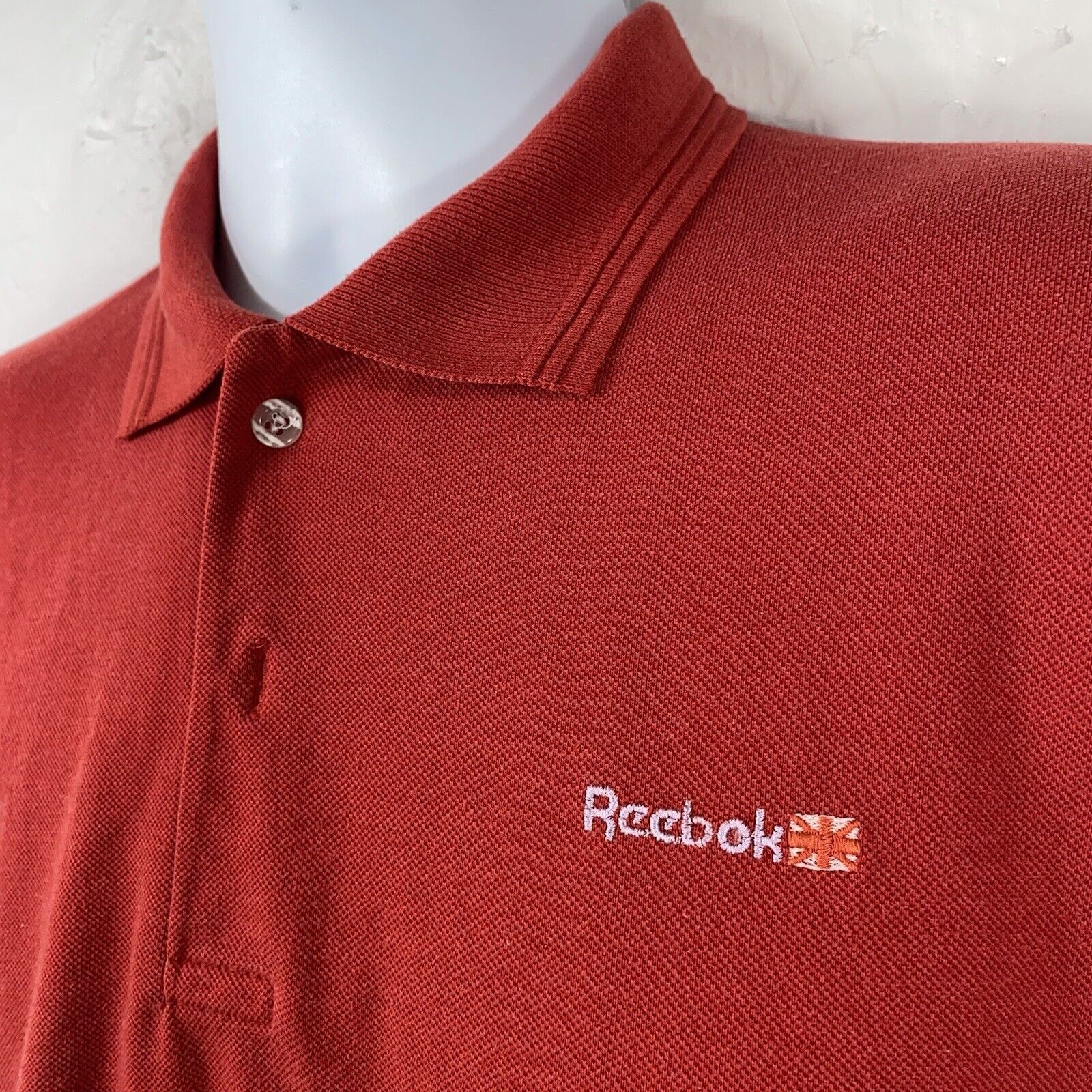 Reebok Vintage Reebok Medium Red Union Jack Flag Logo Polo Shirt Size US M / EU 48-50 / 2 - 2 Thumbnail