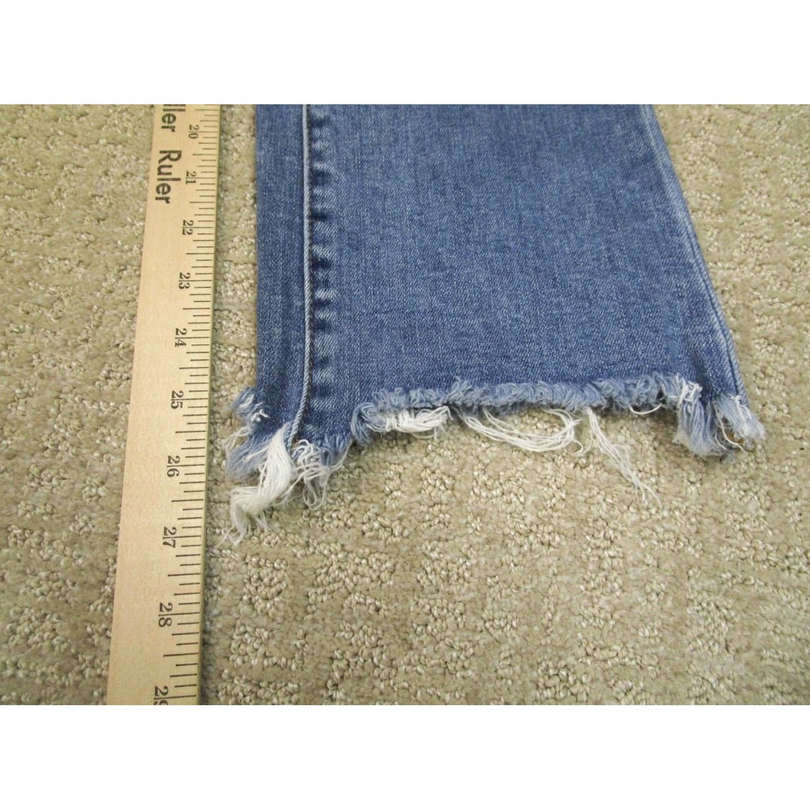 Vintage Flying Monkey Jeans Women 27 Blue High Rise Straight Cropped Distressed Pants Jeans Size 27" / US 4 / IT 40 - 7 Thumbnail