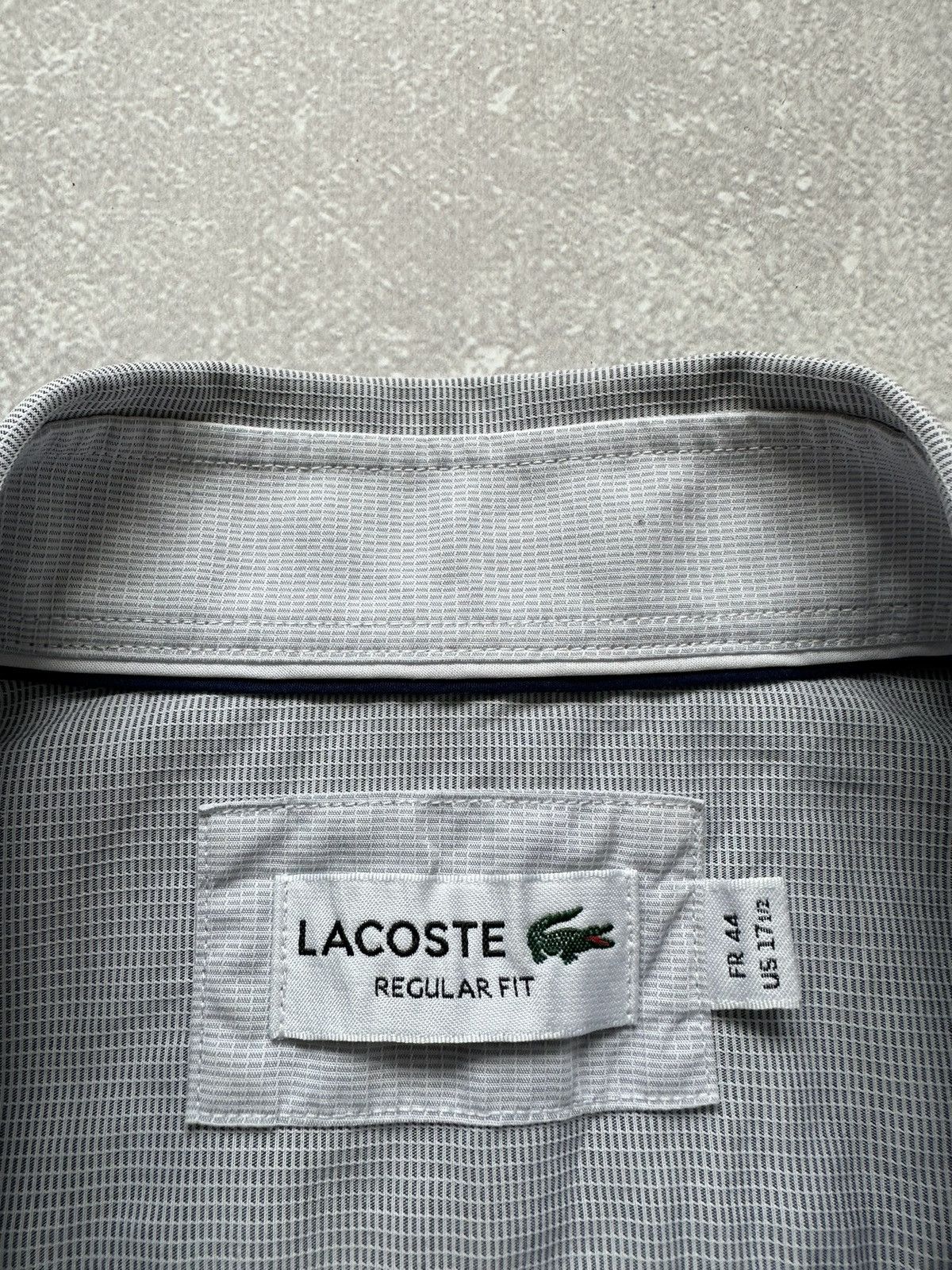 Lacoste Men's Lacoste Grey Check Short Sleeve Shirt Devanlay SZ 44 Size US XL / EU 56 / 4 - 4 Thumbnail