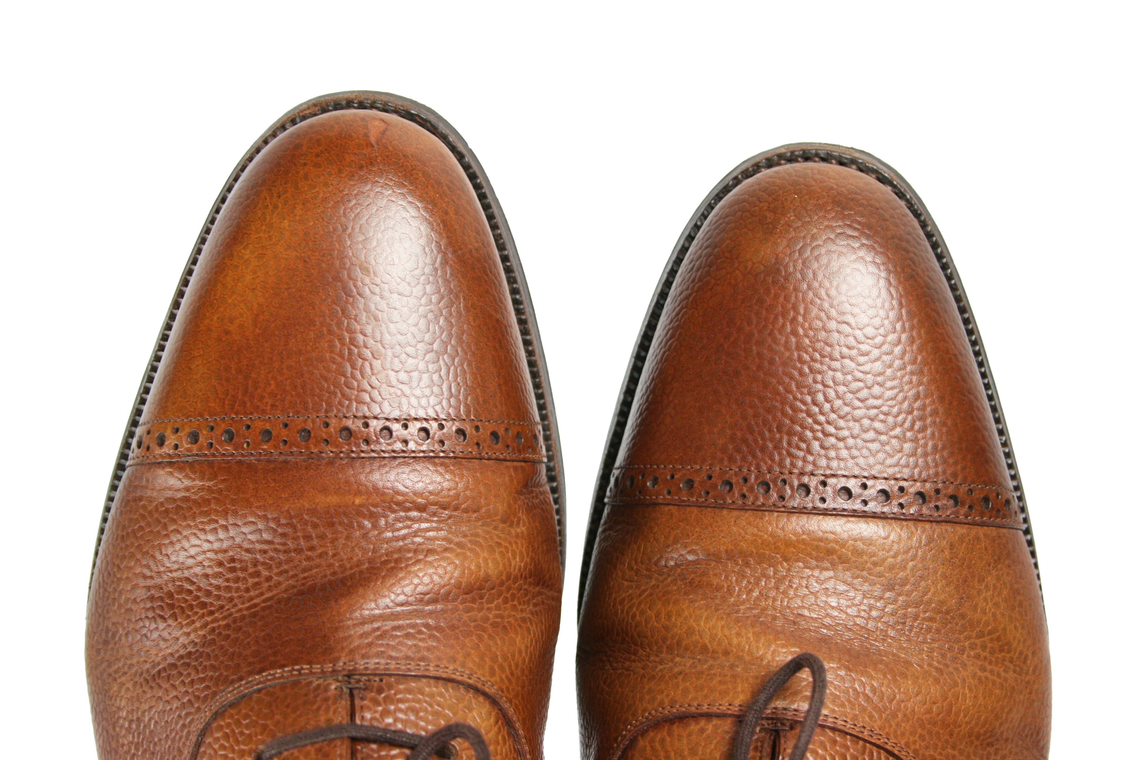 Meermin Chestnut Country Calf Pebble Grain Leather Shoes Size US 11.5 / EU 44-45 - 8 Thumbnail