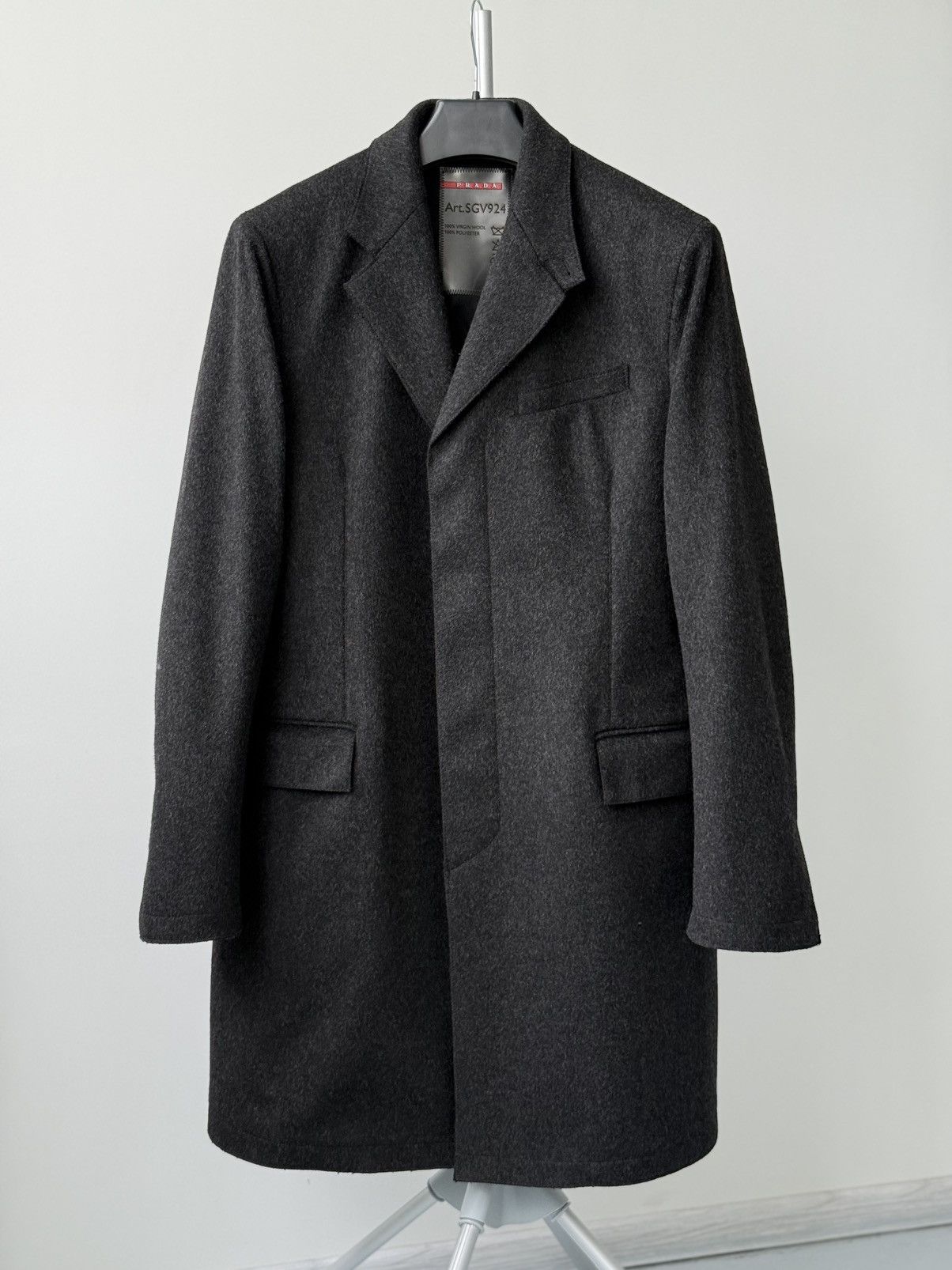 Prada Prada Mens Luxury Rare Wool Coat Trench Jacket Size US M / EU 48-50 / 2 - 8 Thumbnail