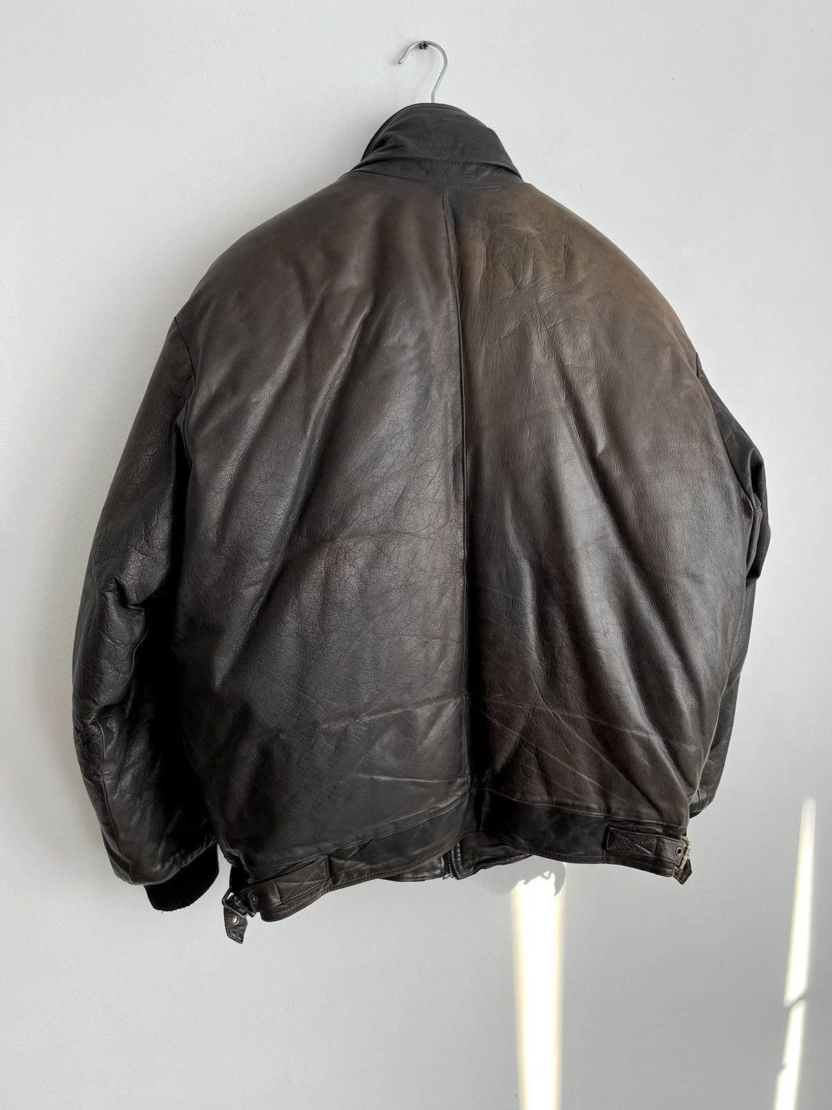 Marithe + Francois Girbaud 🔥1980s Marithe Francois Girbaud Leather Down Aviation Bomber Size US XL / EU 56 / 4 - 8 Thumbnail