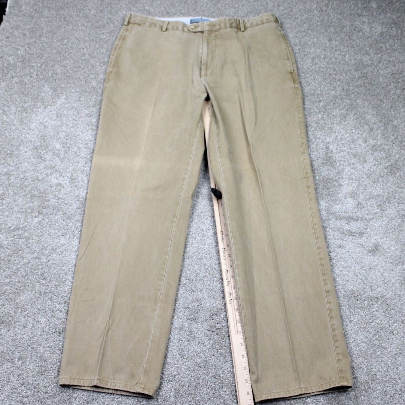 Peter Millar Peter Millar Pima Cotton Pants Men 36 Beige Flat Front Chino Straight 30" inseam Size US 36 / EU 52 - 3 Thumbnail