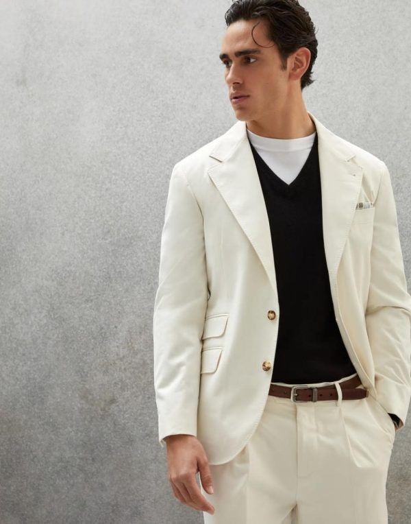 Brunello Cucinelli Jacket in White Size US S / EU 44-46 / 1 - 1 Thumbnail