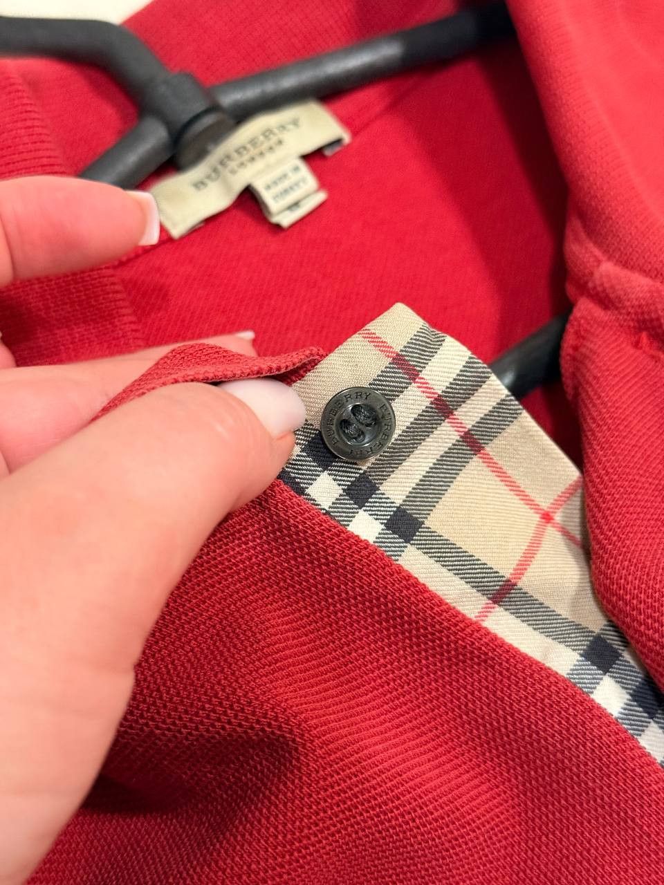 Burberry Burberry London Nova Check Slim Fit Red Polo Shirt Condition Size US M / EU 48-50 / 2 - 3 Thumbnail