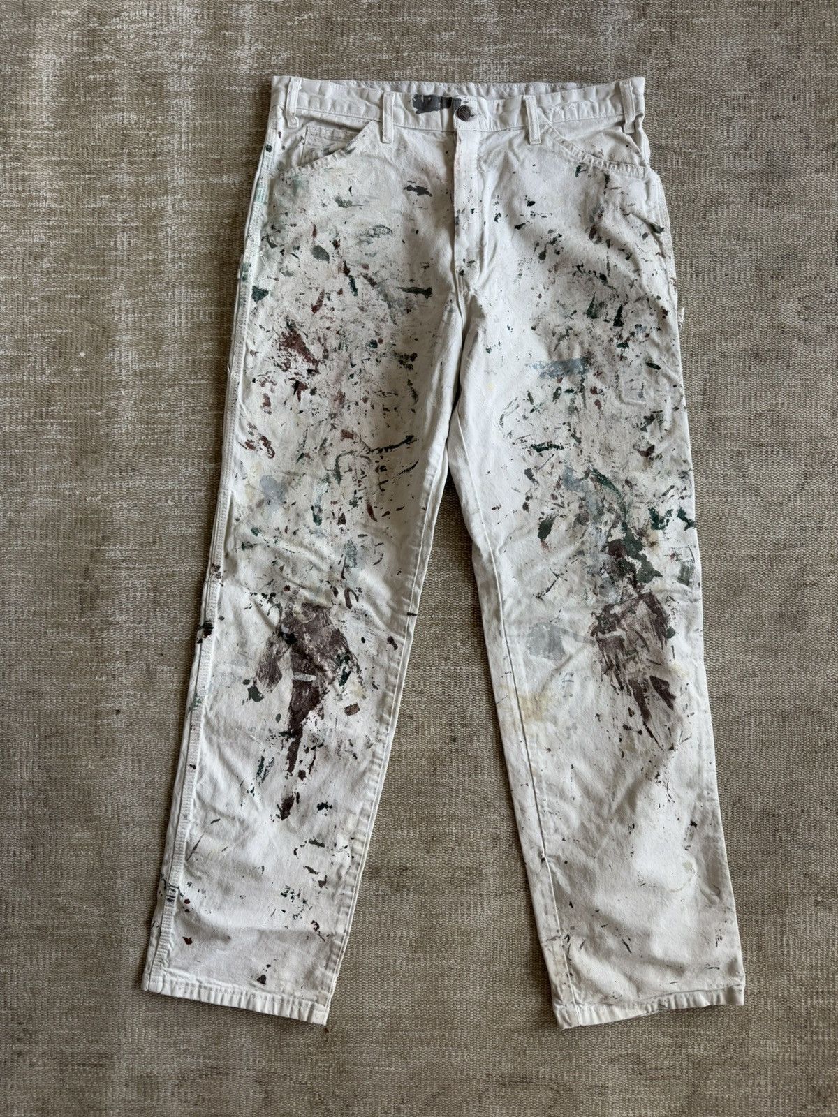 Dickies Whit paint splatter Dickies workwear carpenter pants 34 x 34 Size US 34 / EU 50 - 1 Thumbnail