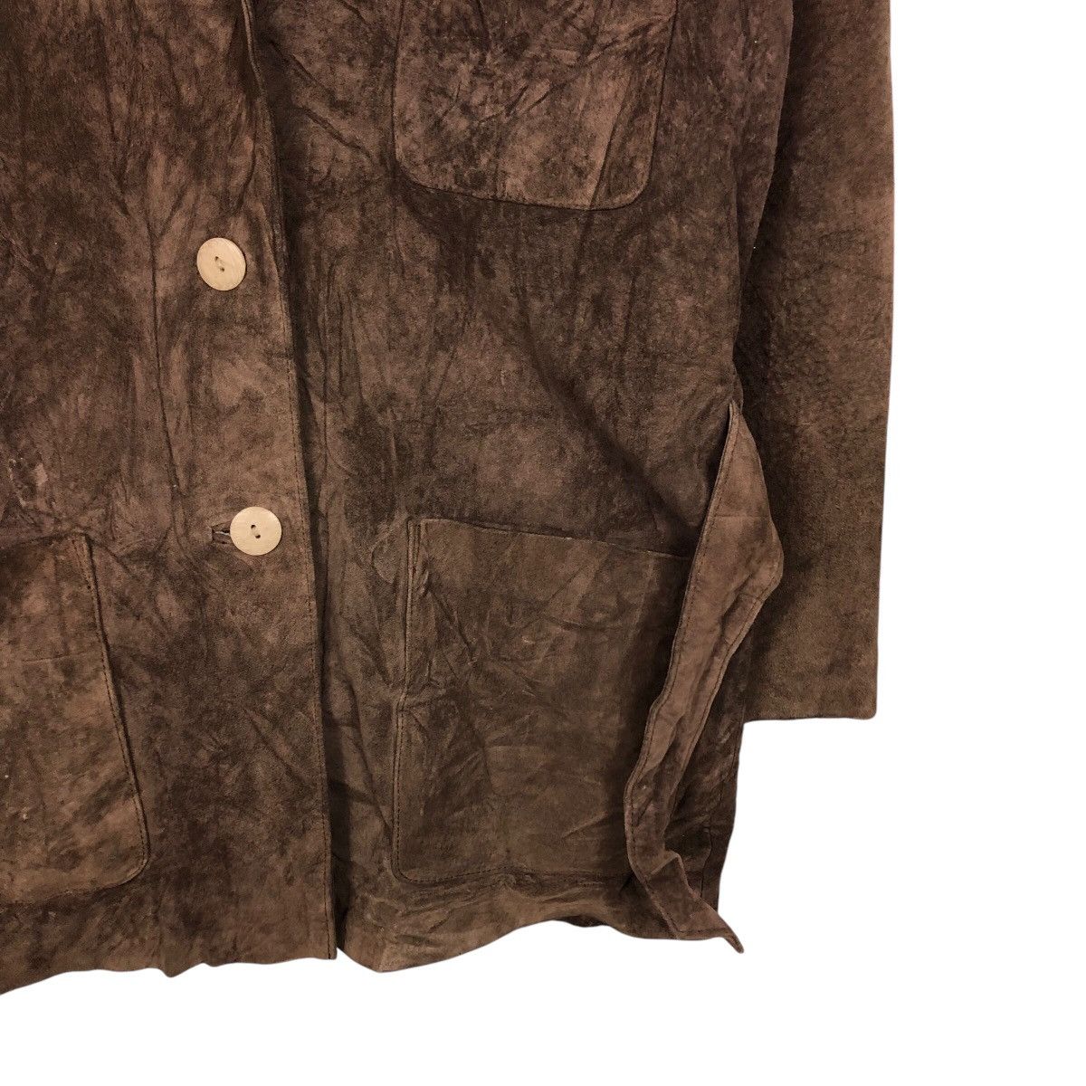 Japanese Brand 📌Vintage Worker Shirt Leather Jacket Soft Grey Issey Miyake Size US S / EU 44-46 / 1 - 6 Thumbnail