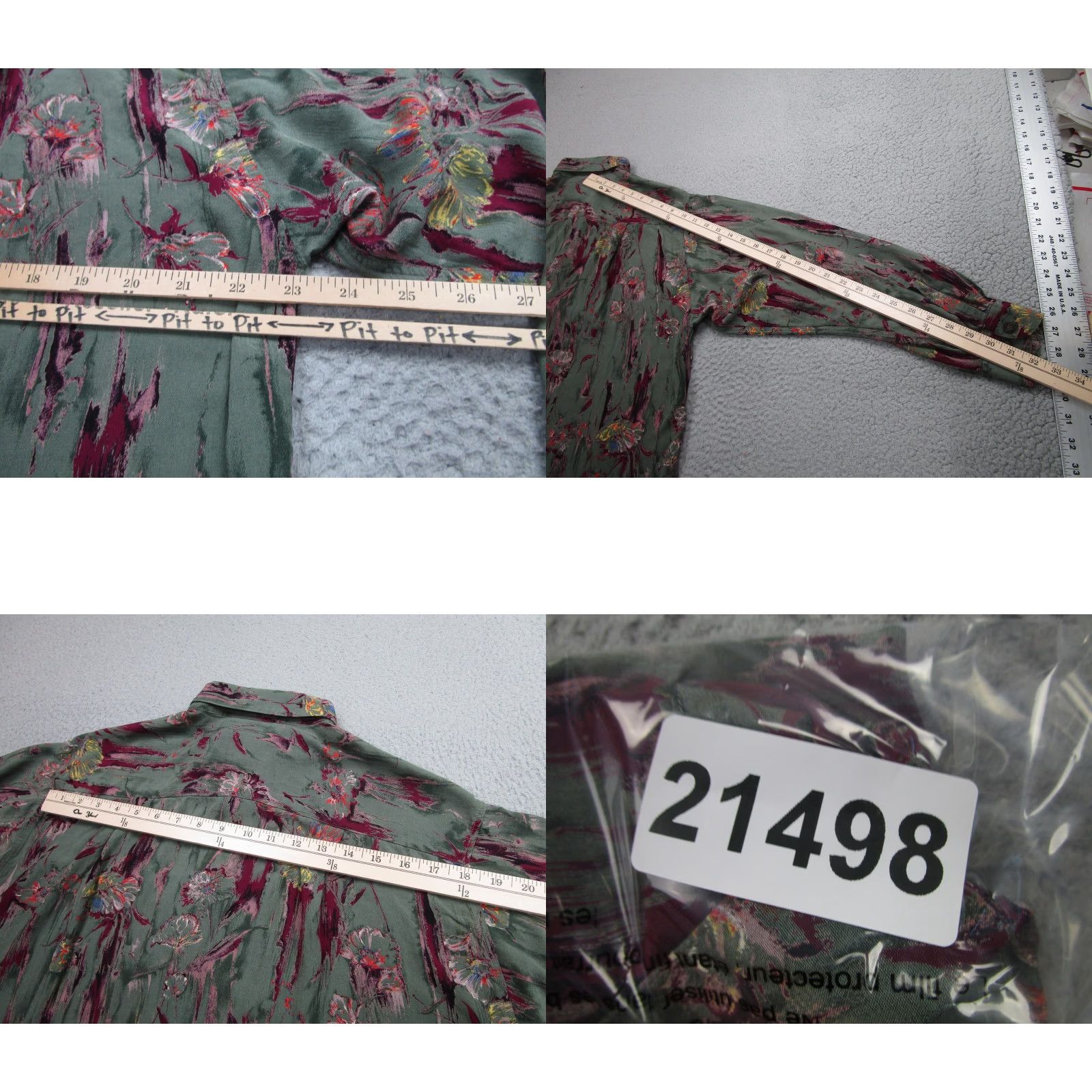 Vintage VINTAGE Segno Shirt Mens Large Green Abstract Floral Button Up Made Italy 90s Size US L / EU 52-54 / 3 - 8 Thumbnail