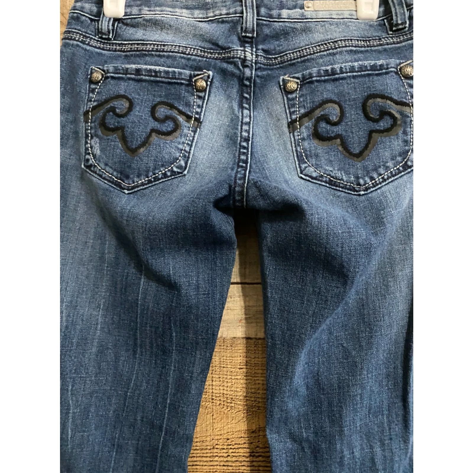 Express Express Jeans Bootcut Womens 4R Blue Denim Rerock For Express Regular Stretch Medium Wash - Cotton Blend - Zipper - Solid - Denim - Blue - 4R - ... Size 27" / US 4 / IT 40 - 4 Thumbnail