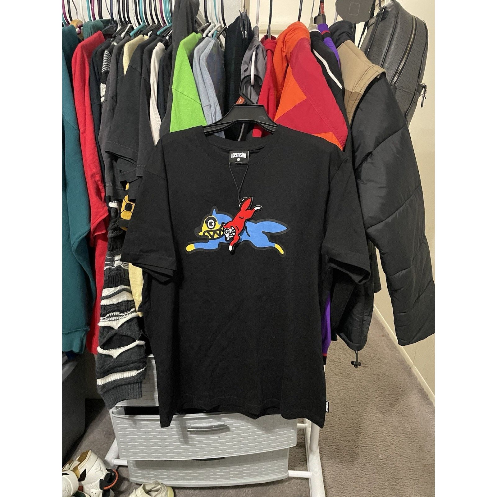 Size L- NWT Billionaire Boys Club Ice Cream Shirt Mens Black