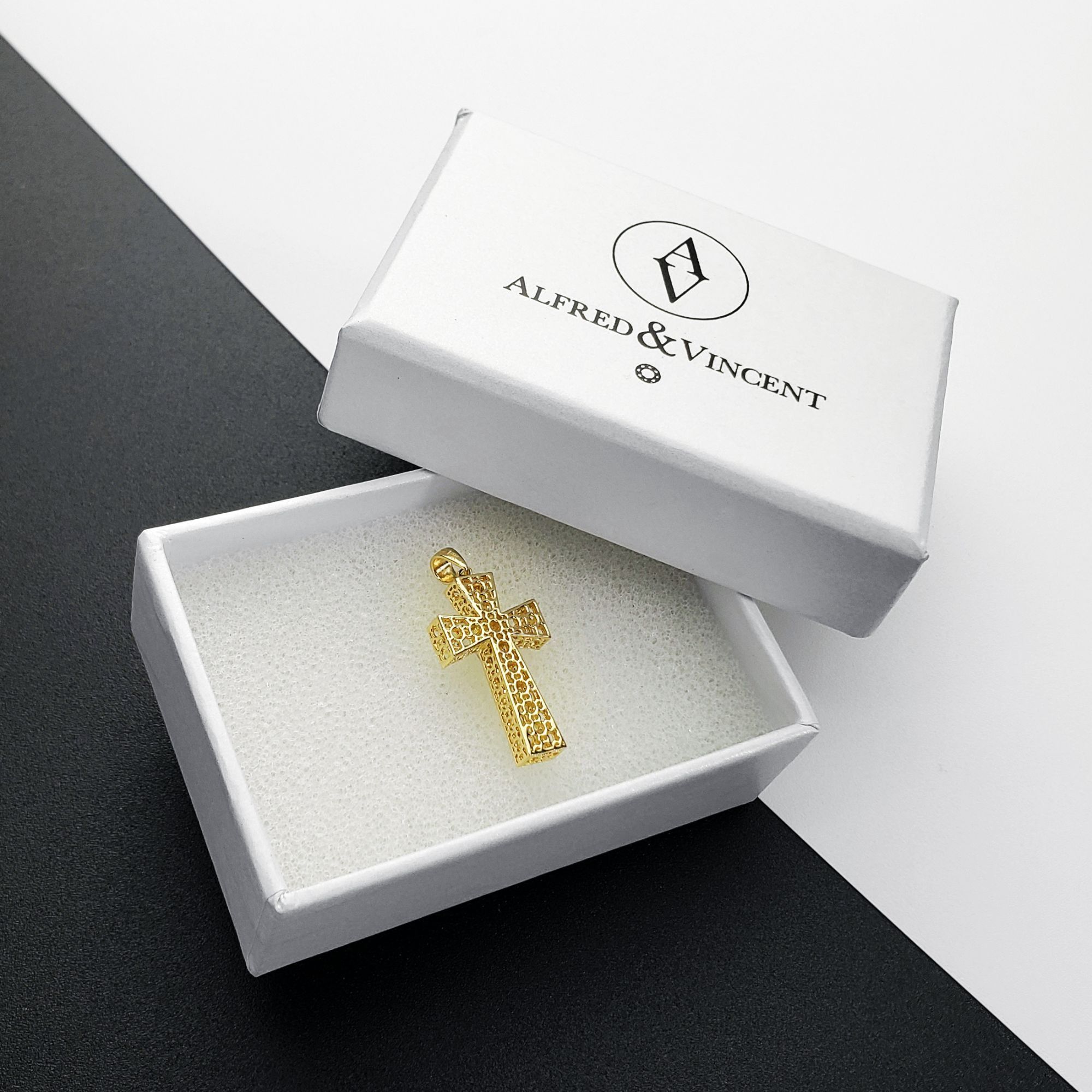 Other Jesus Catholic Filigree Cross Pendant 2-tone 14k Y & W Gold Size ONE SIZE - 2 Thumbnail