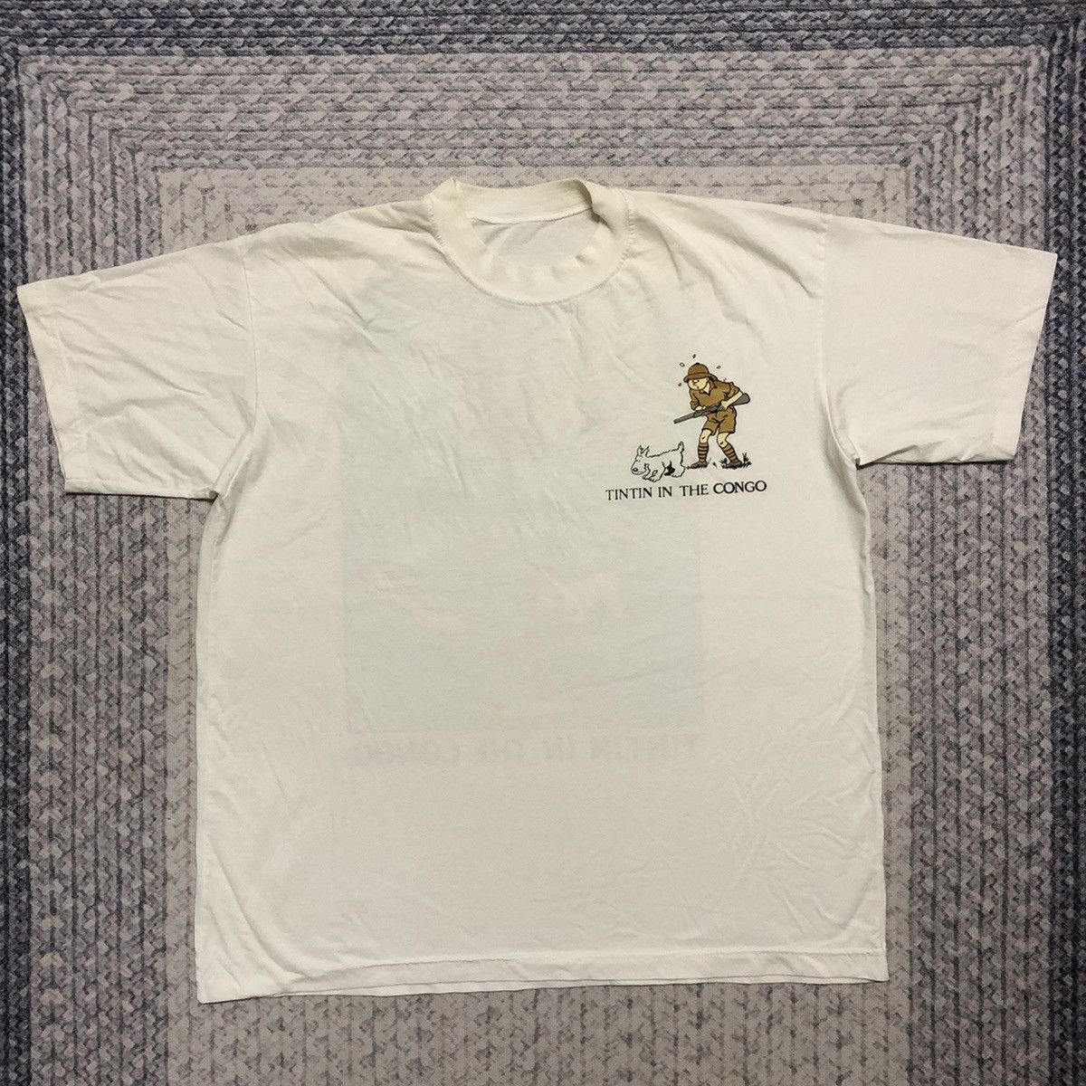 Cartoon Network Rare Distressed Vintage 90s Tintin in the Congo Cartoon Tees Size US XL / EU 56 / 4 - 2 Thumbnail