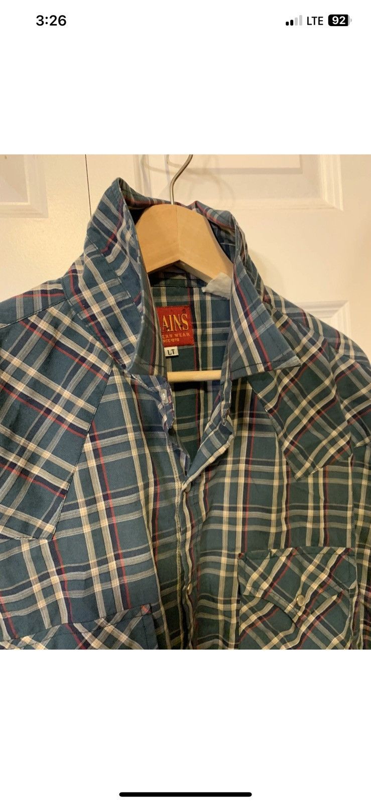 Other Vtg Plains Western Wear Green Large Tall Pearl Snap Shirt Size US L / EU 52-54 / 3 - 7 Thumbnail