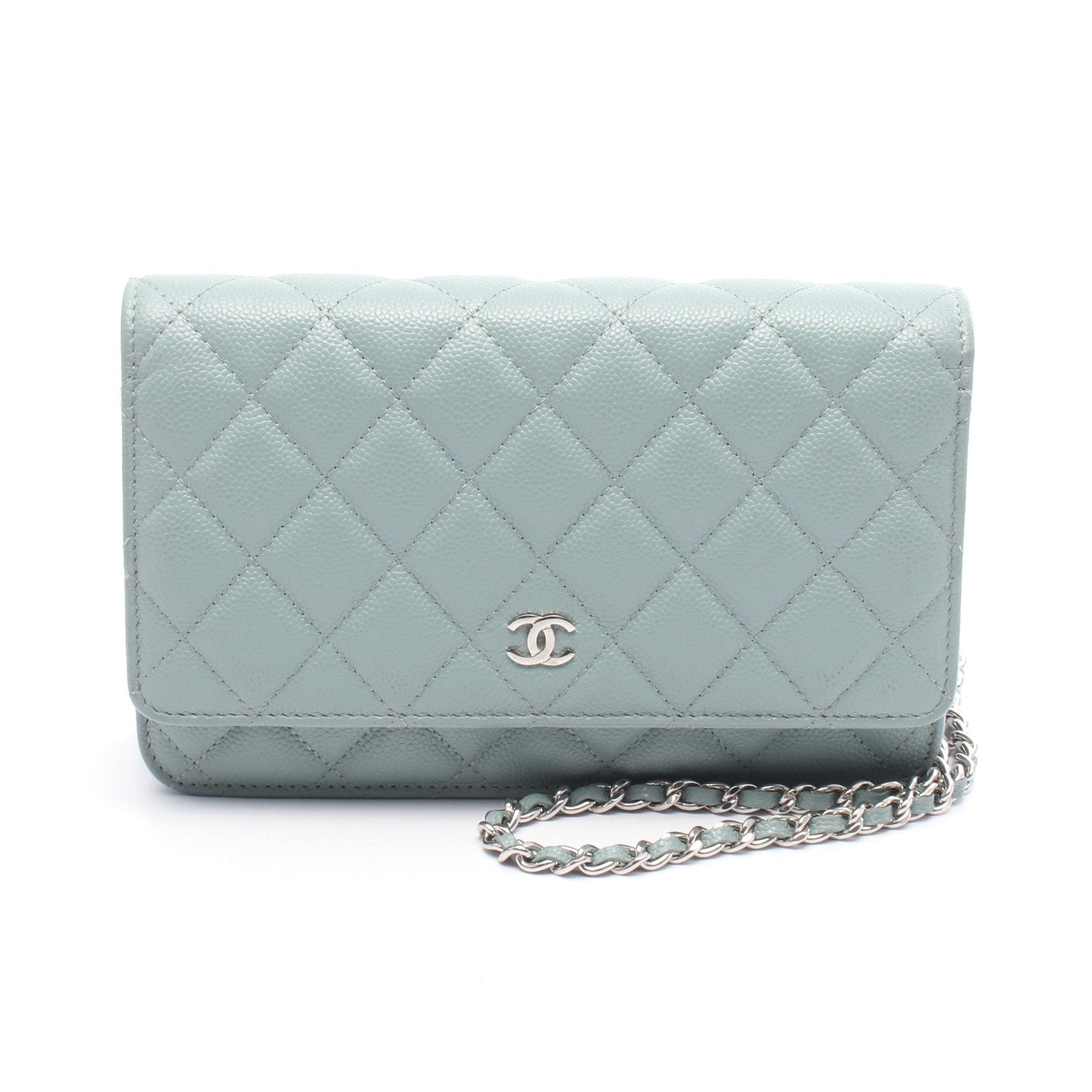 Chanel Chanel Matelasse Chain Wallet Caviar Skin Light Green Silver Hardware Size ONE SIZE - 1 Thumbnail