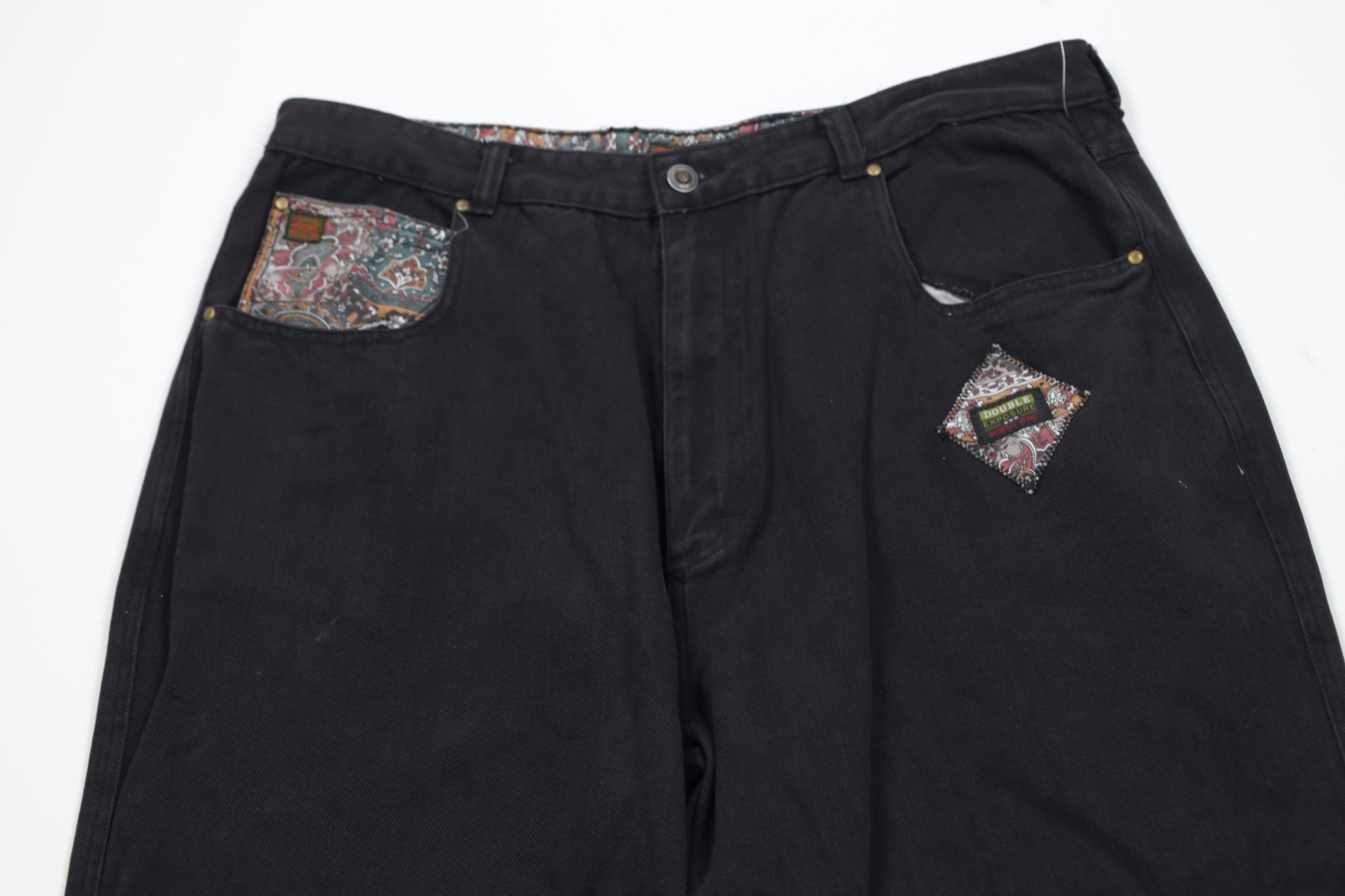 Vintage Deadstock Vintage 90s Streetwear Paisley Baggy Denim Jeans Size US 38 / EU 54 - 3 Thumbnail
