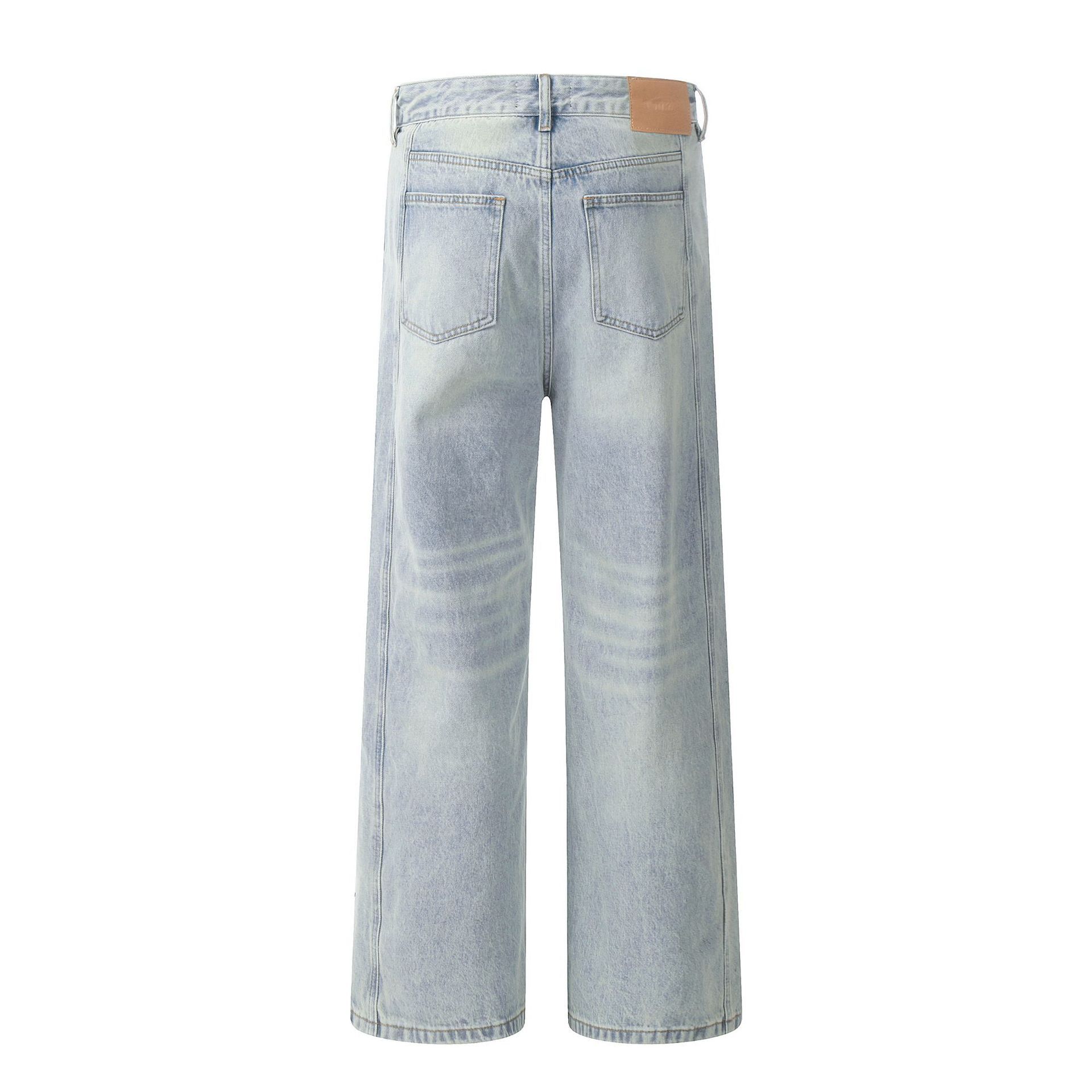 Jean × Vintage washed faded patchwork yuppie loose baggy jeans Size US 33 - 8 Thumbnail