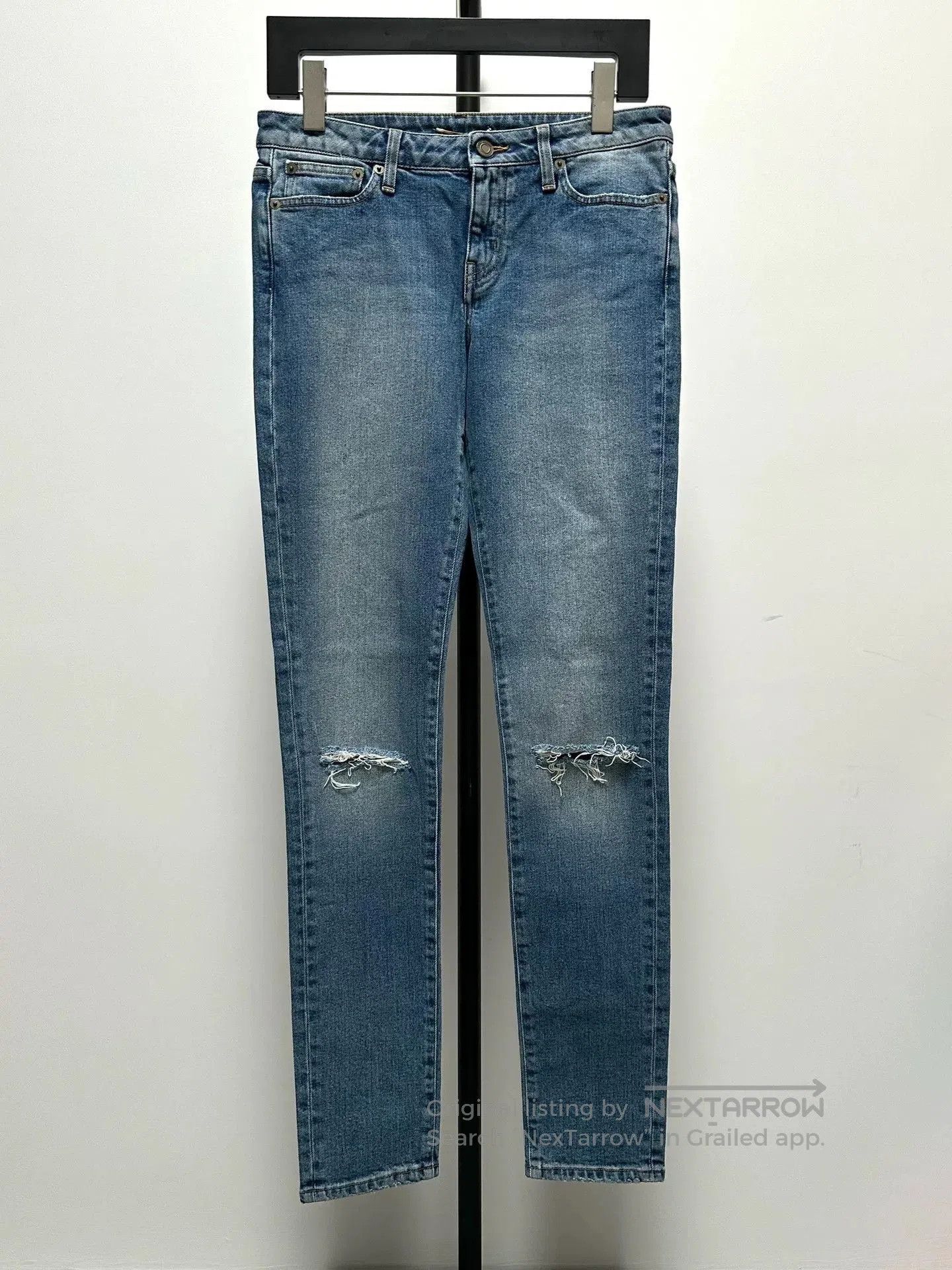 Saint Laurent Paris Saint Laurent D01 Double Knee Slashed Jeans. Size US 30 / EU 46 - 1 Thumbnail