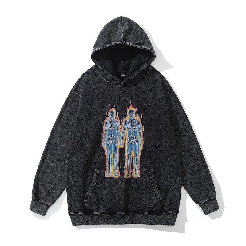 Skeleton Skull Print Oversize Sweatshirt